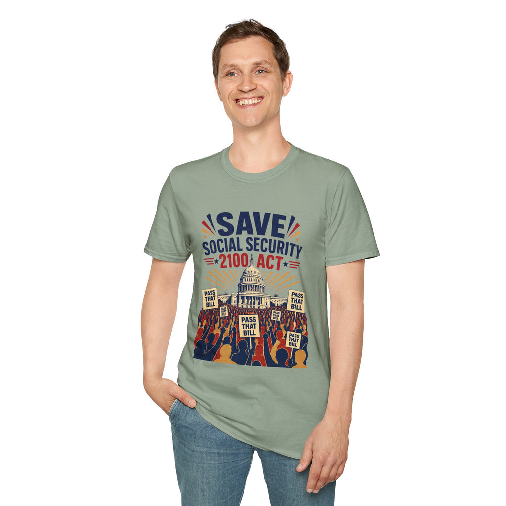 Save Social Security 2100 Act T-Shirt — Political Activism Tee for Rallies & Voters