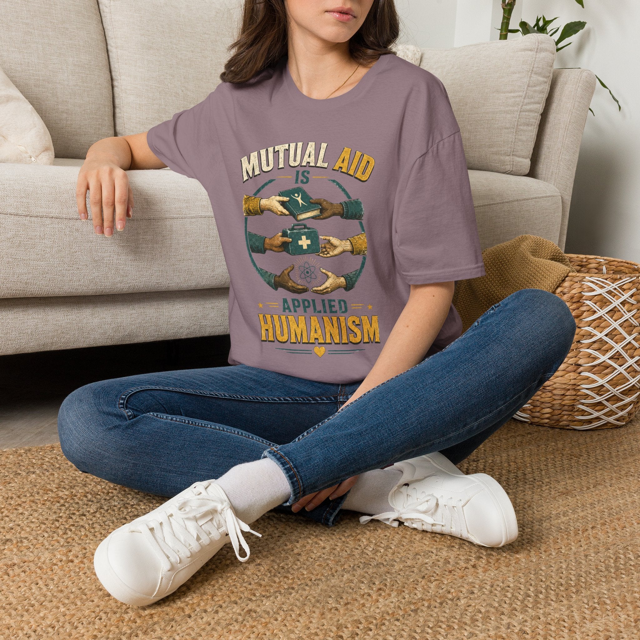 Mutual Aid Is Applied Humanism T-Shirt — Community Support Volunteer Shirt