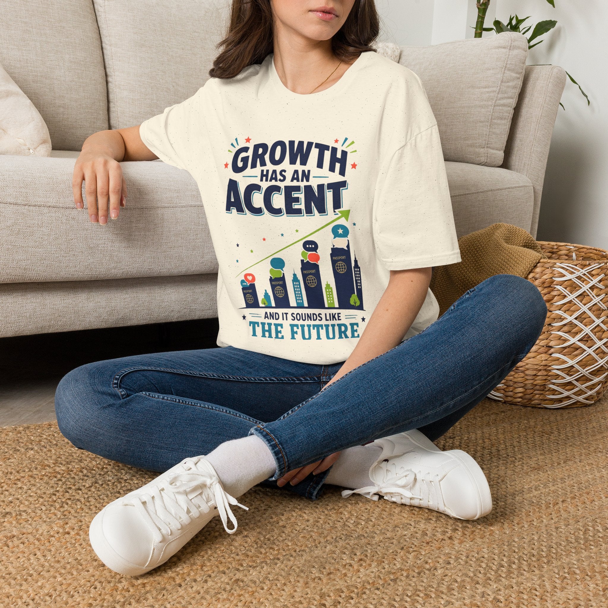 Growth Has An Accent T‑Shirt — Motivational Entrepreneur Growth Tee
