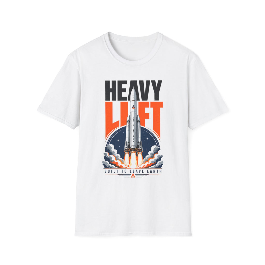 Heavy Lift Rocket T-Shirt — Retro Space Launch Graphic Tee