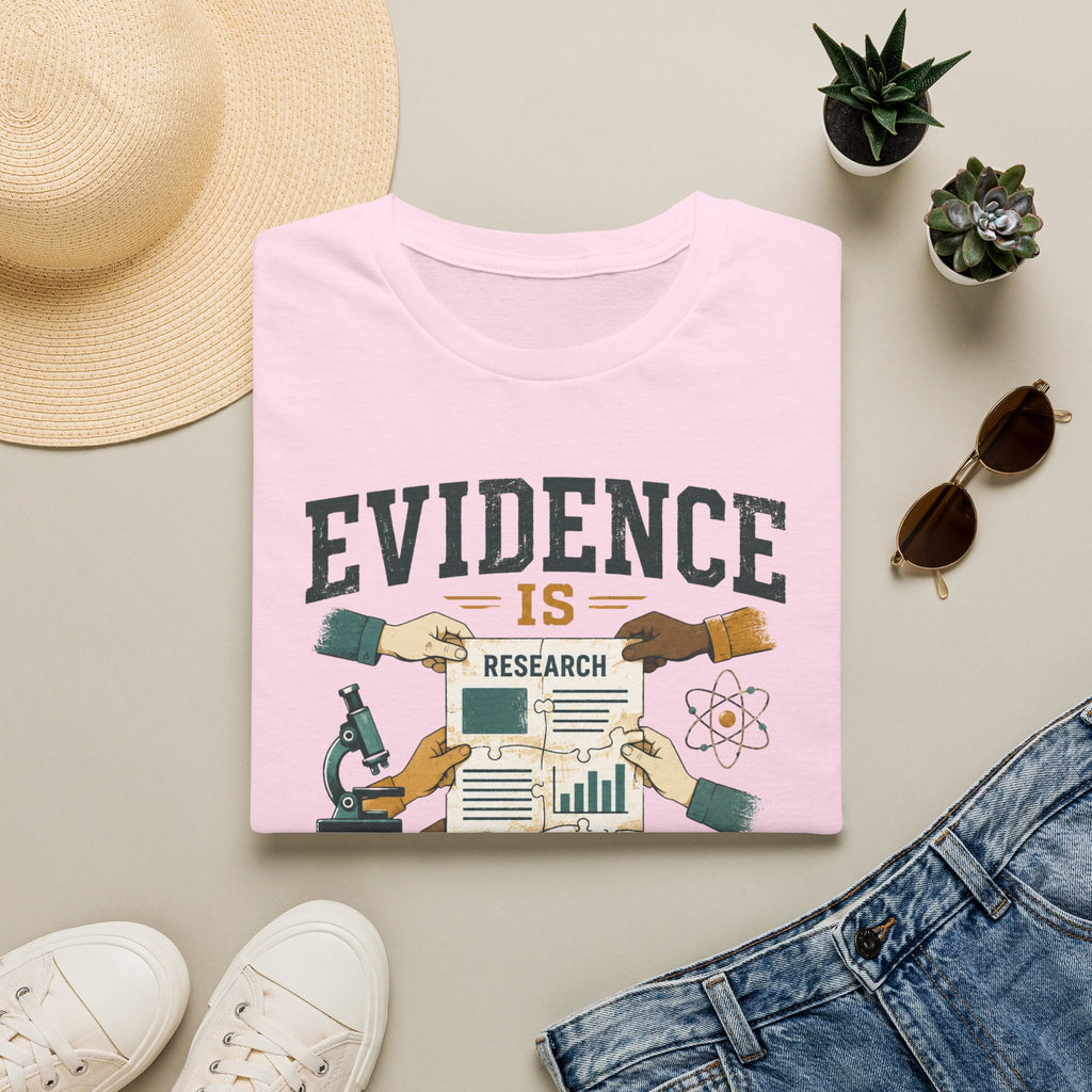 Evidence Is Research T-Shirt — "Evidence Is Collective Labor" Science Graphic Tee