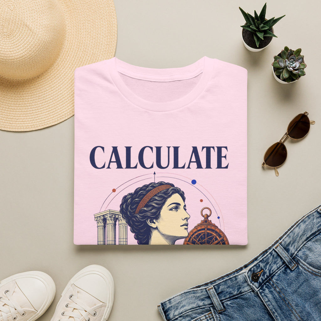 Calculate T-Shirt — Vintage Athena Compass Graphic Tee ("Calculate" & "Beyond the Crowd")