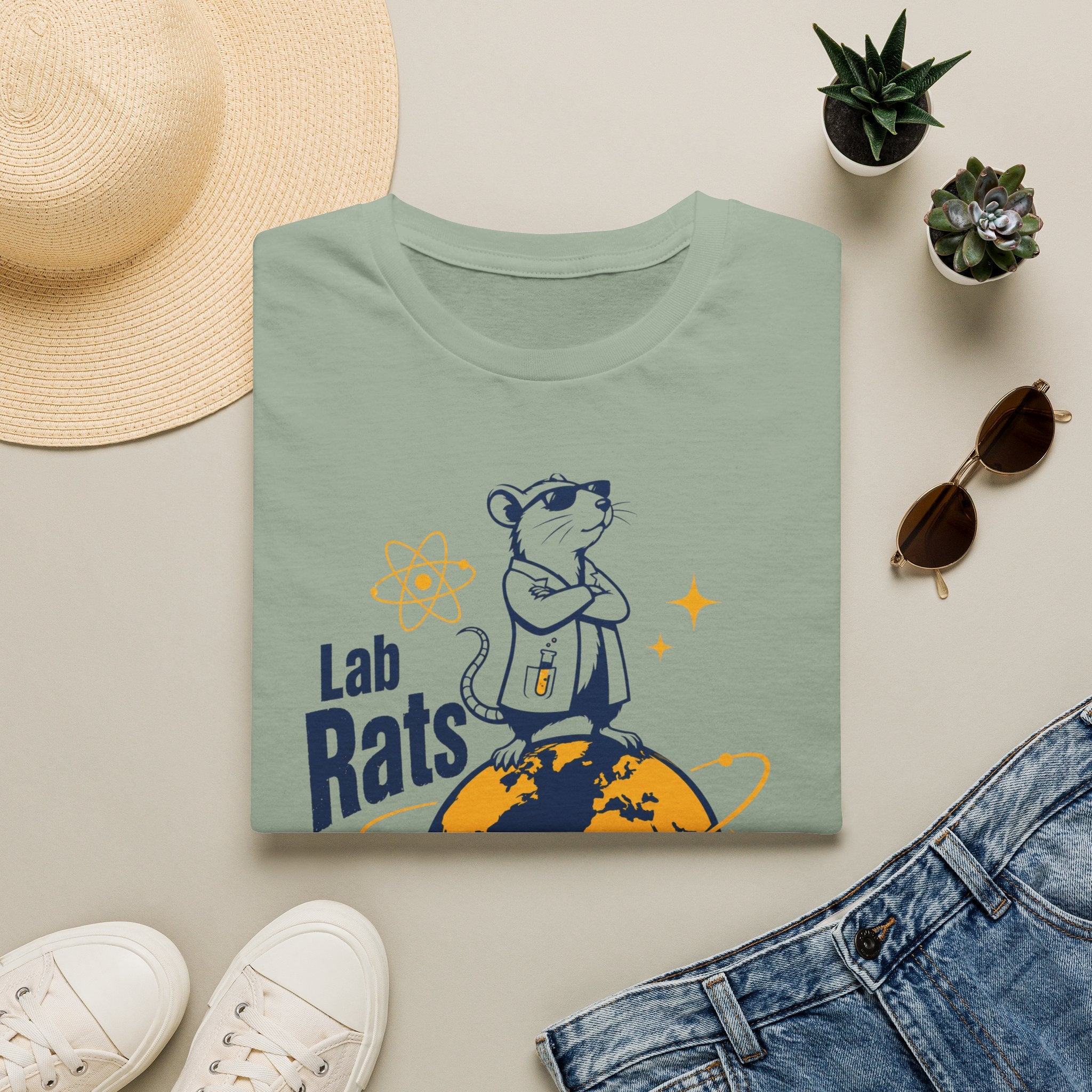 Lab Rats Run the Planet T-Shirt — Cute Scientist Rodent Graphic Tee