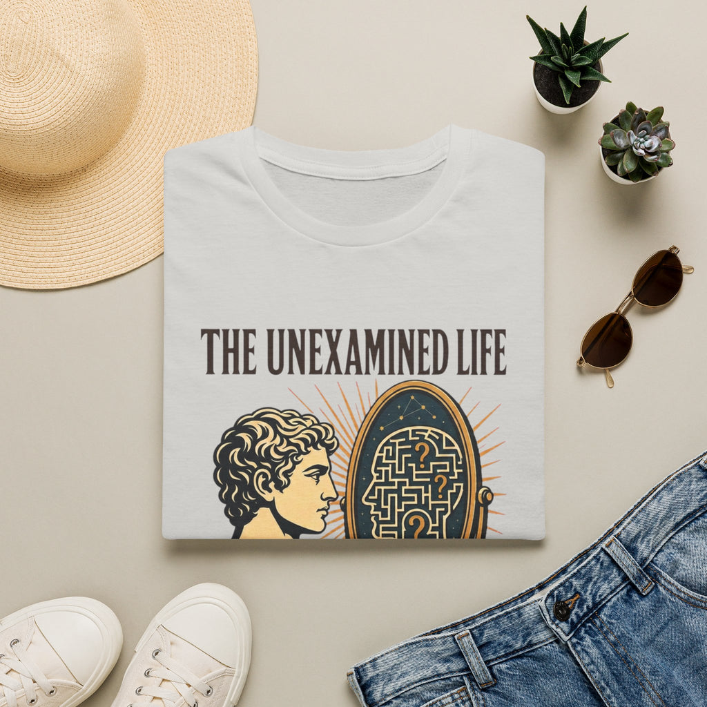 'The Unexamined Life' Philosophical Graphic Tee (Mirror Maze Design)