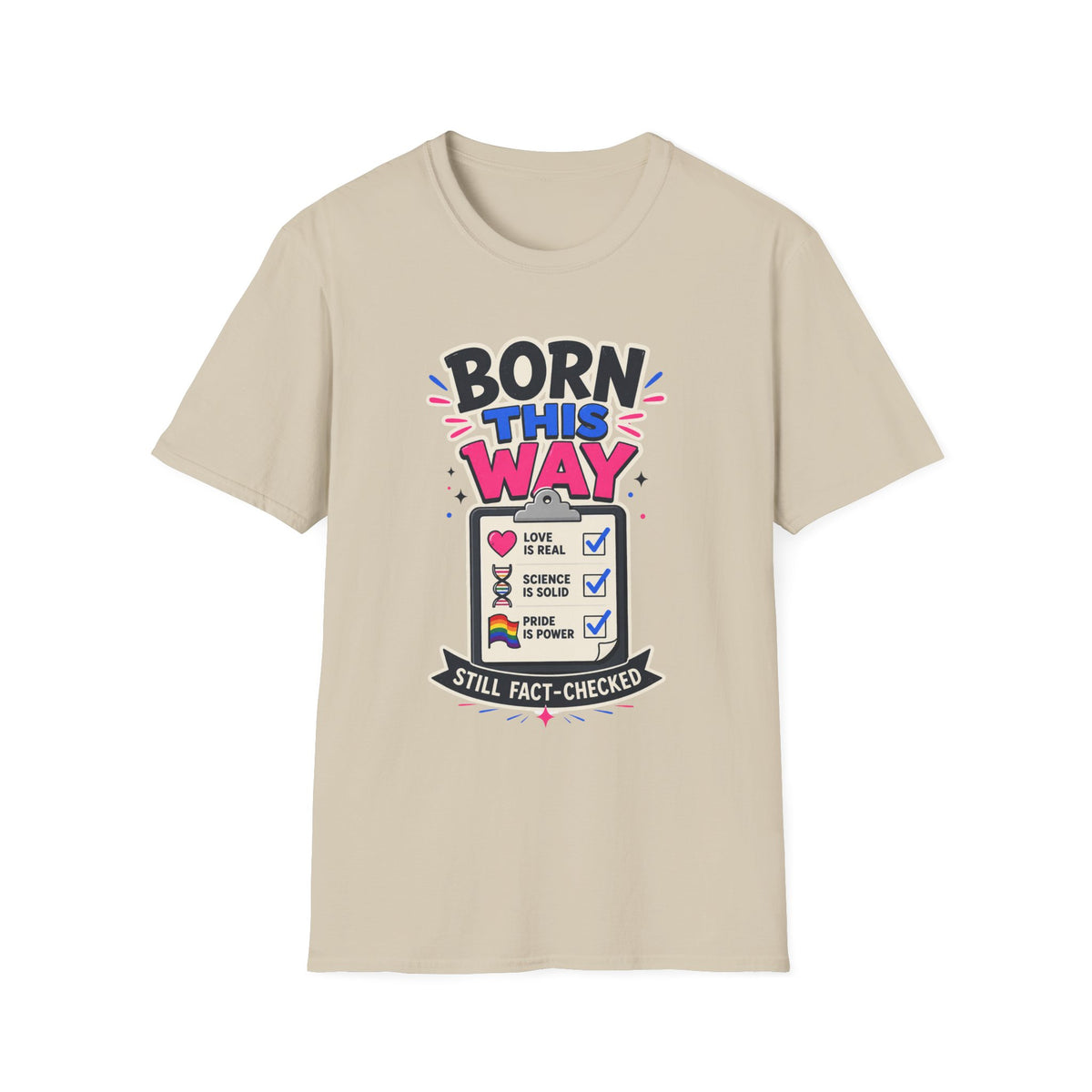 Born This Way T-Shirt — Pride LGBTQ+ Checklist Graphic Tee