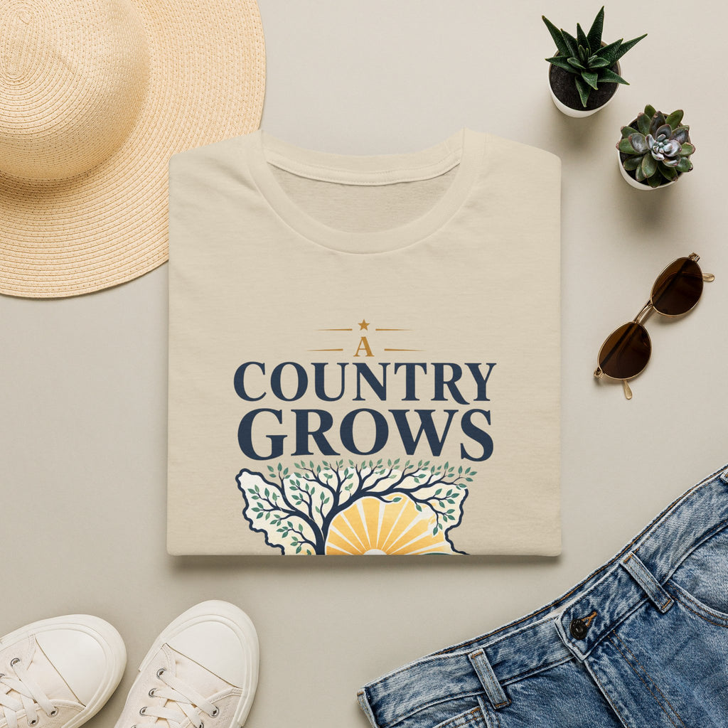 Country Grows T-Shirt — 'Country Grows' Sunset Tree Graphic Tee