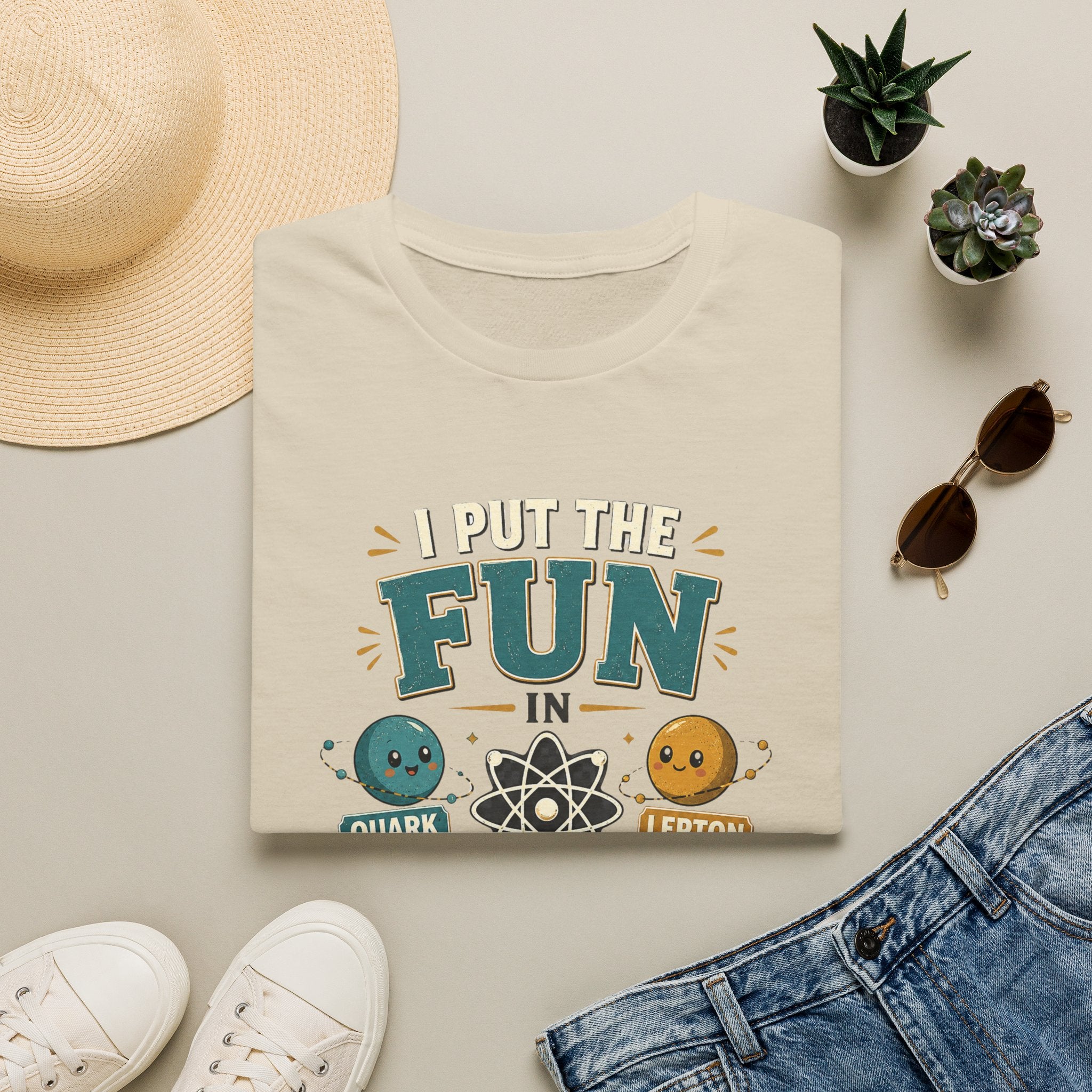 Science T-Shirt — "I Put the FUN in Fundamental Particles" Cute Quark & Lepton Tee