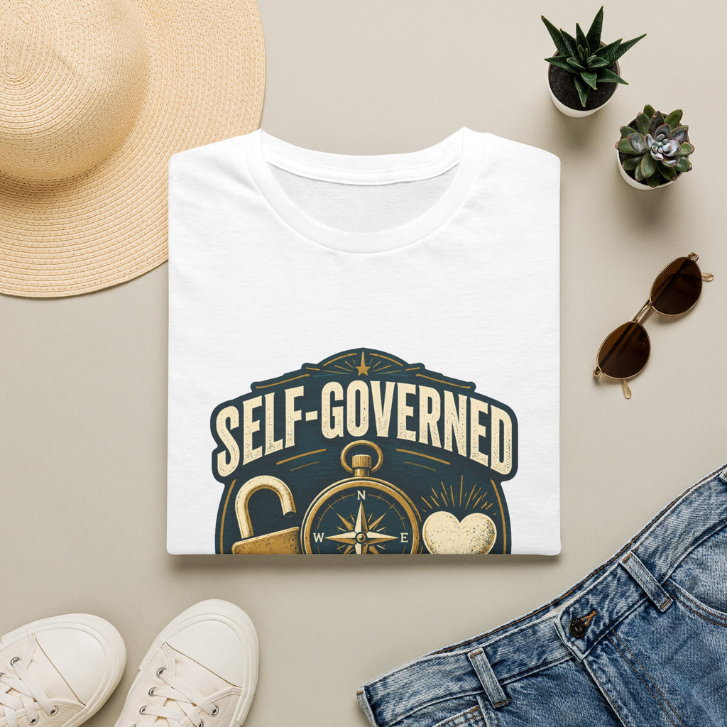 Self-Governed Compass T-Shirt — “Self-Governed: Relationship Status Free Agent” Graphic Tee