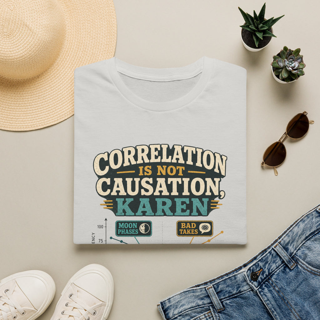 Correlation Is Not Causation Karen T-Shirt — Funny Science Meme Tee