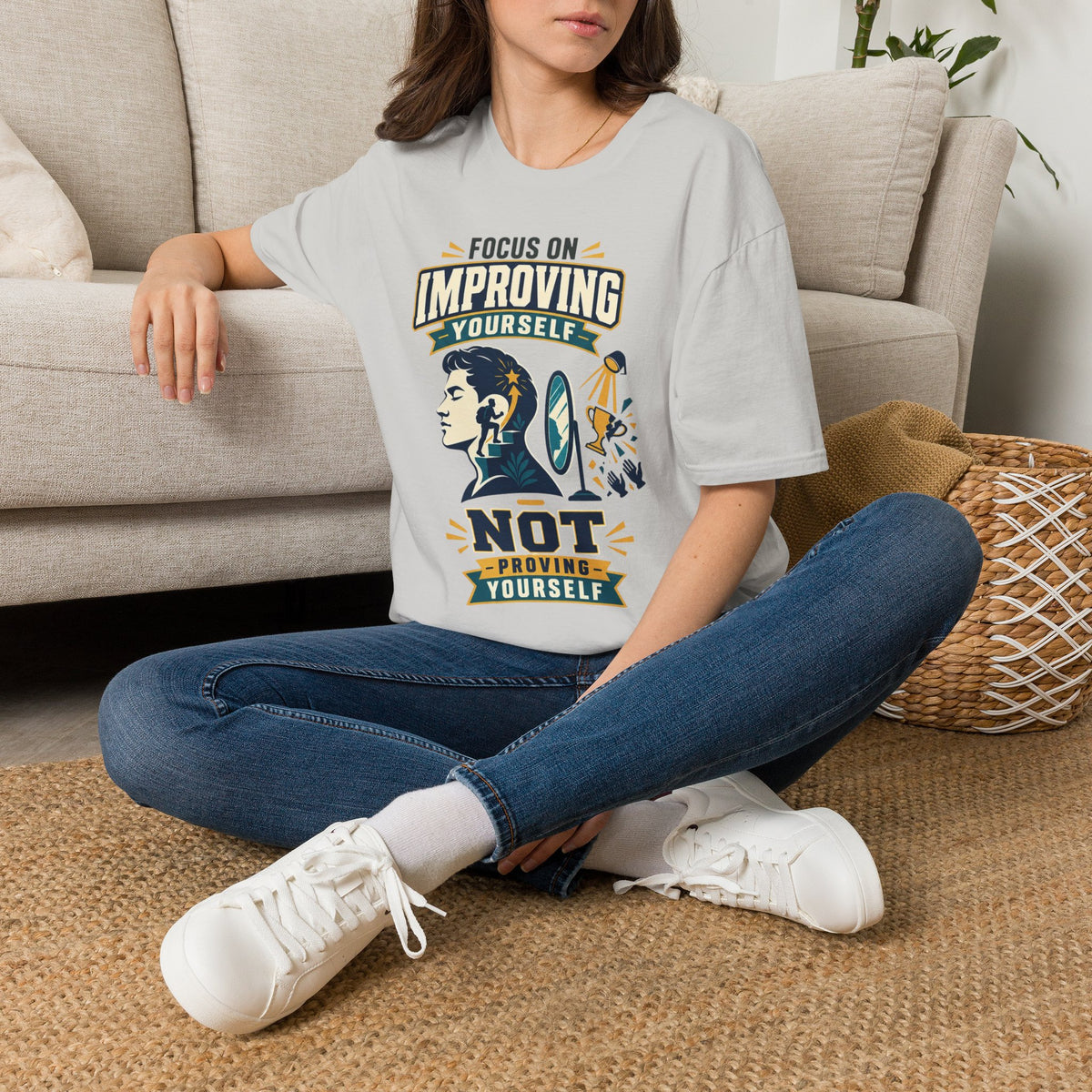 "Focus on Improving Yourself, Not Proving Yourself" Motivational Tee