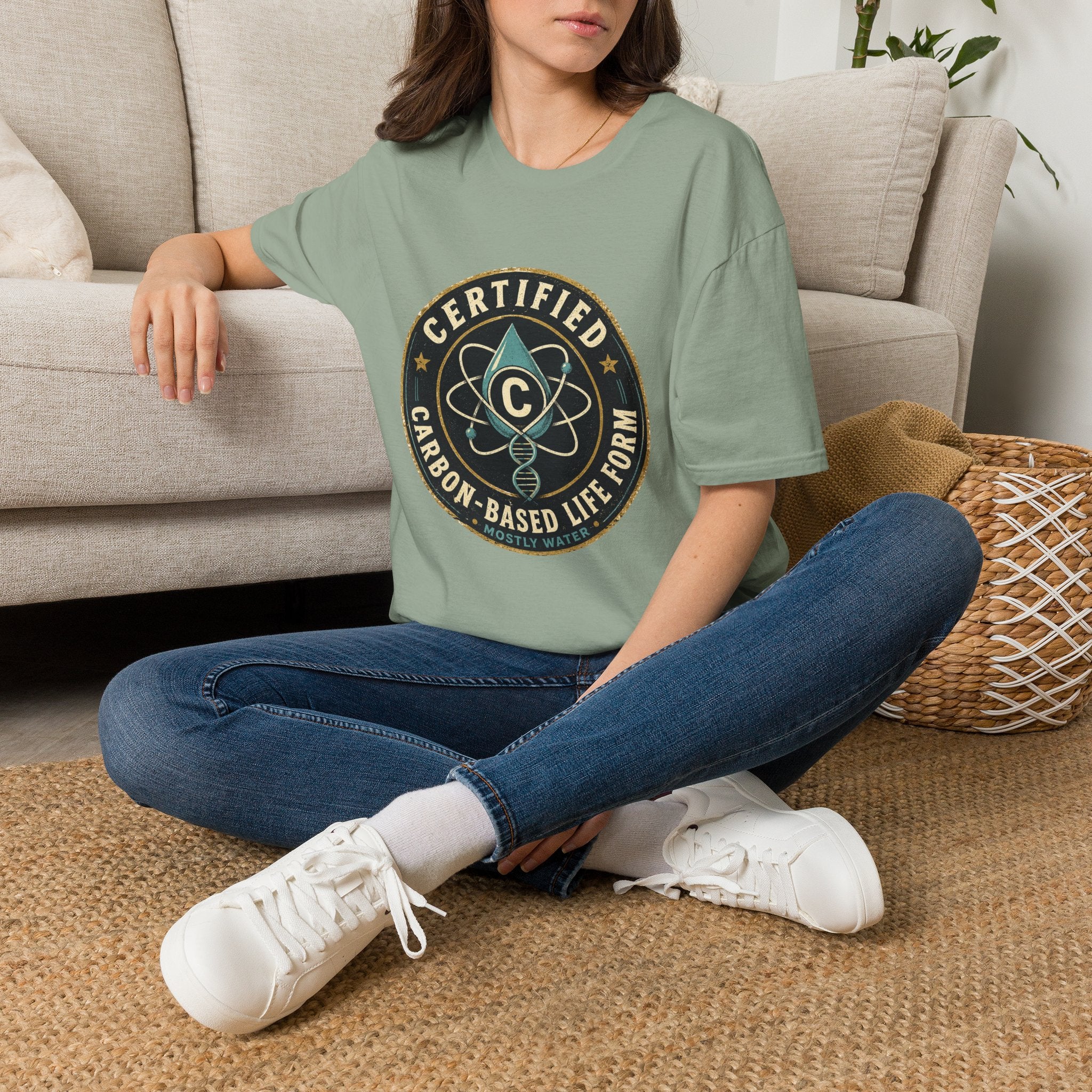 Certified Carbon-Based Lifeform T-Shirt — Funny Science Badge Tee