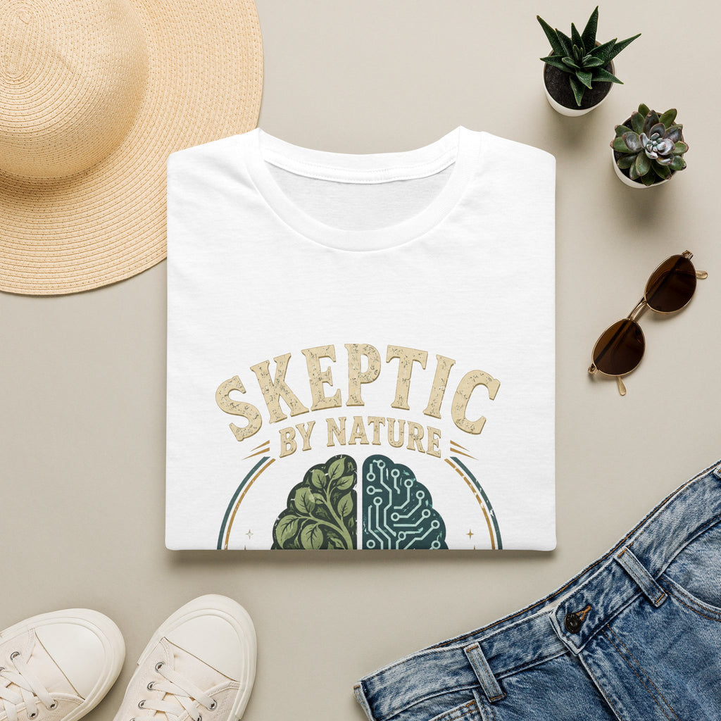 Skeptic by Nature T-Shirt — Brain Split Design ("Rational by Choice")