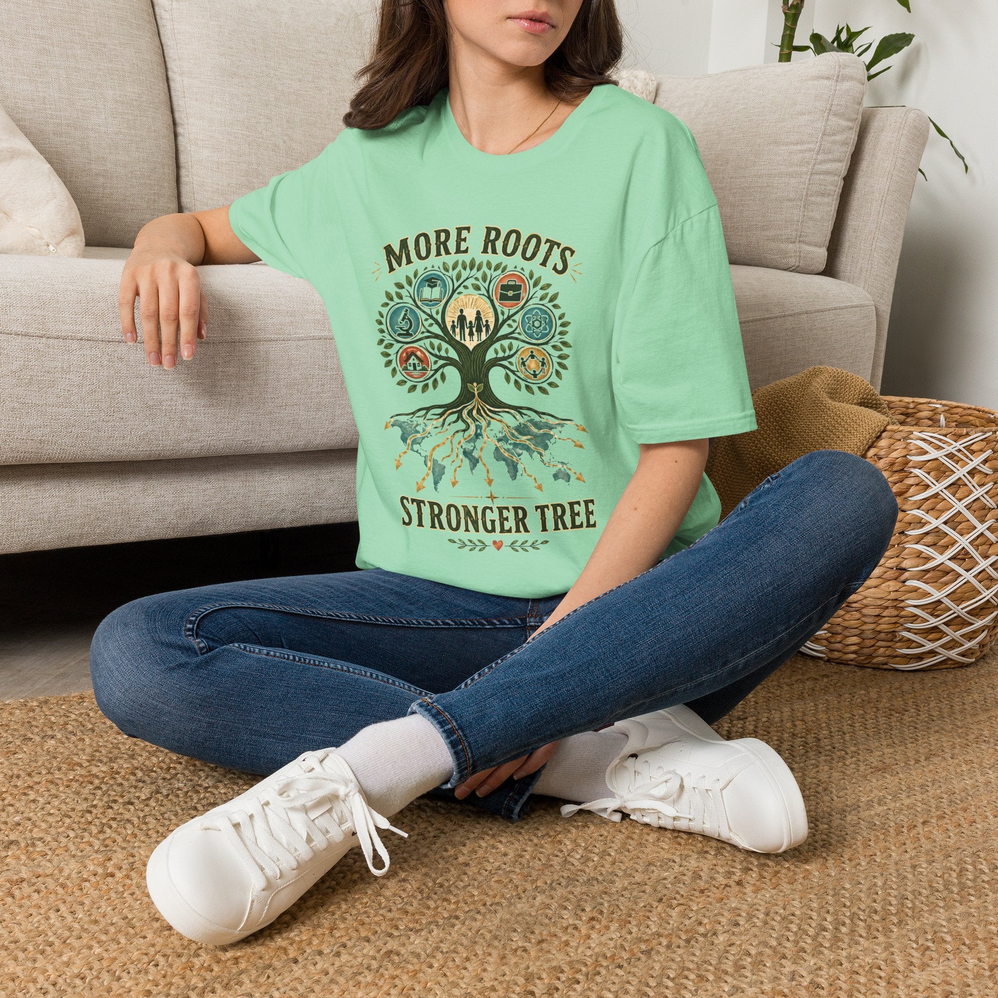 More Roots Stronger Tree T-Shirt — Family Heritage Tree Graphic Tee