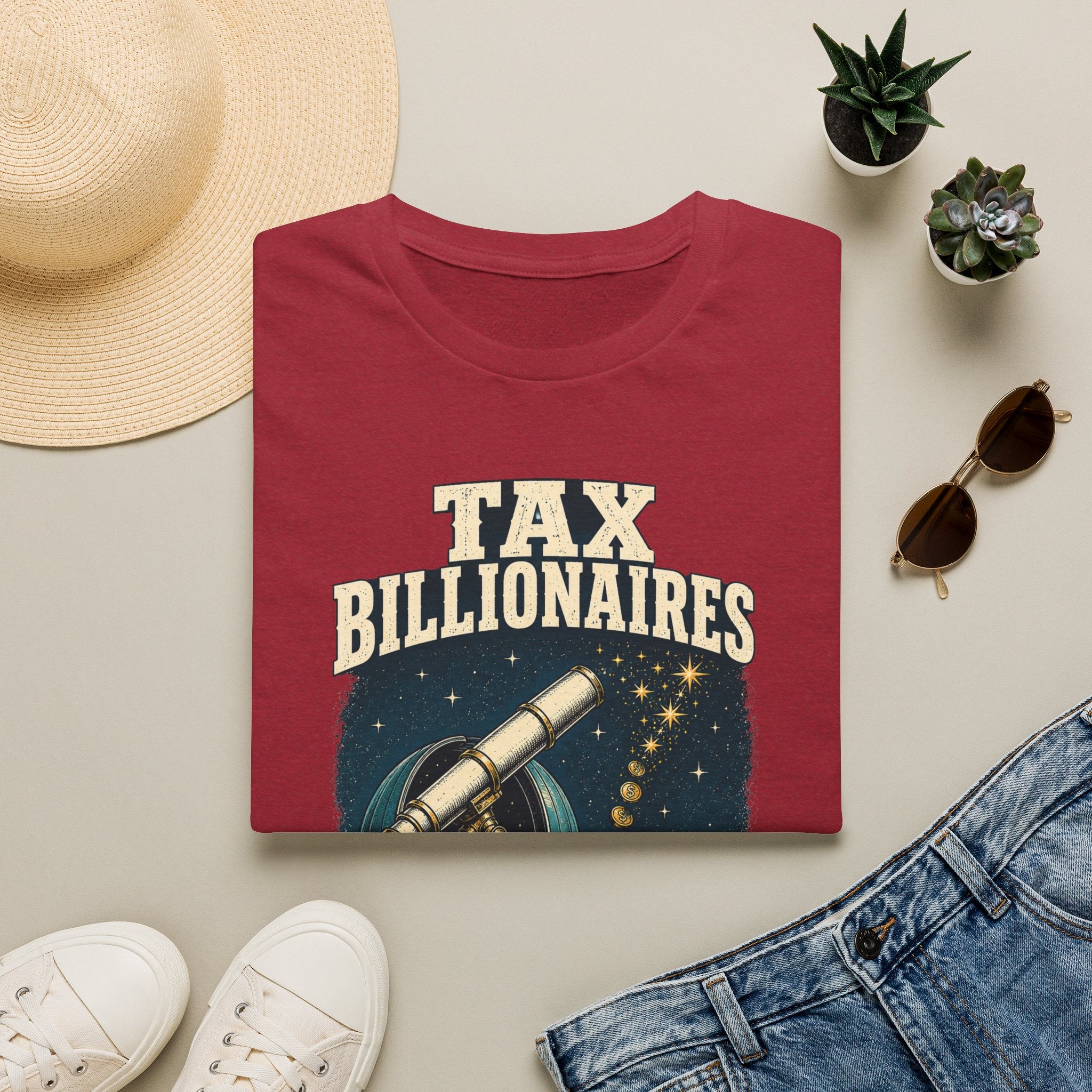 “Tax Billionaires” Telescope Graphic