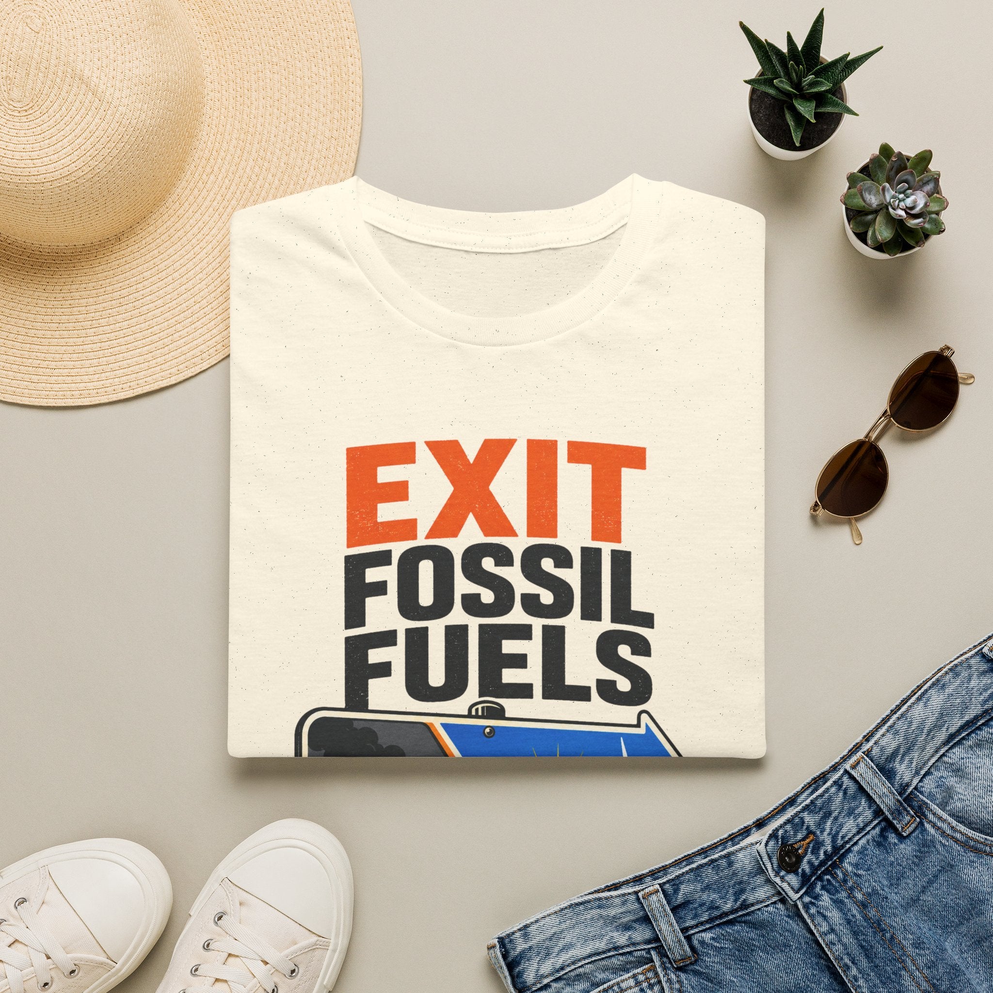 "Exit Fossil Fuels, Enter Clean Power" Environmental Tee