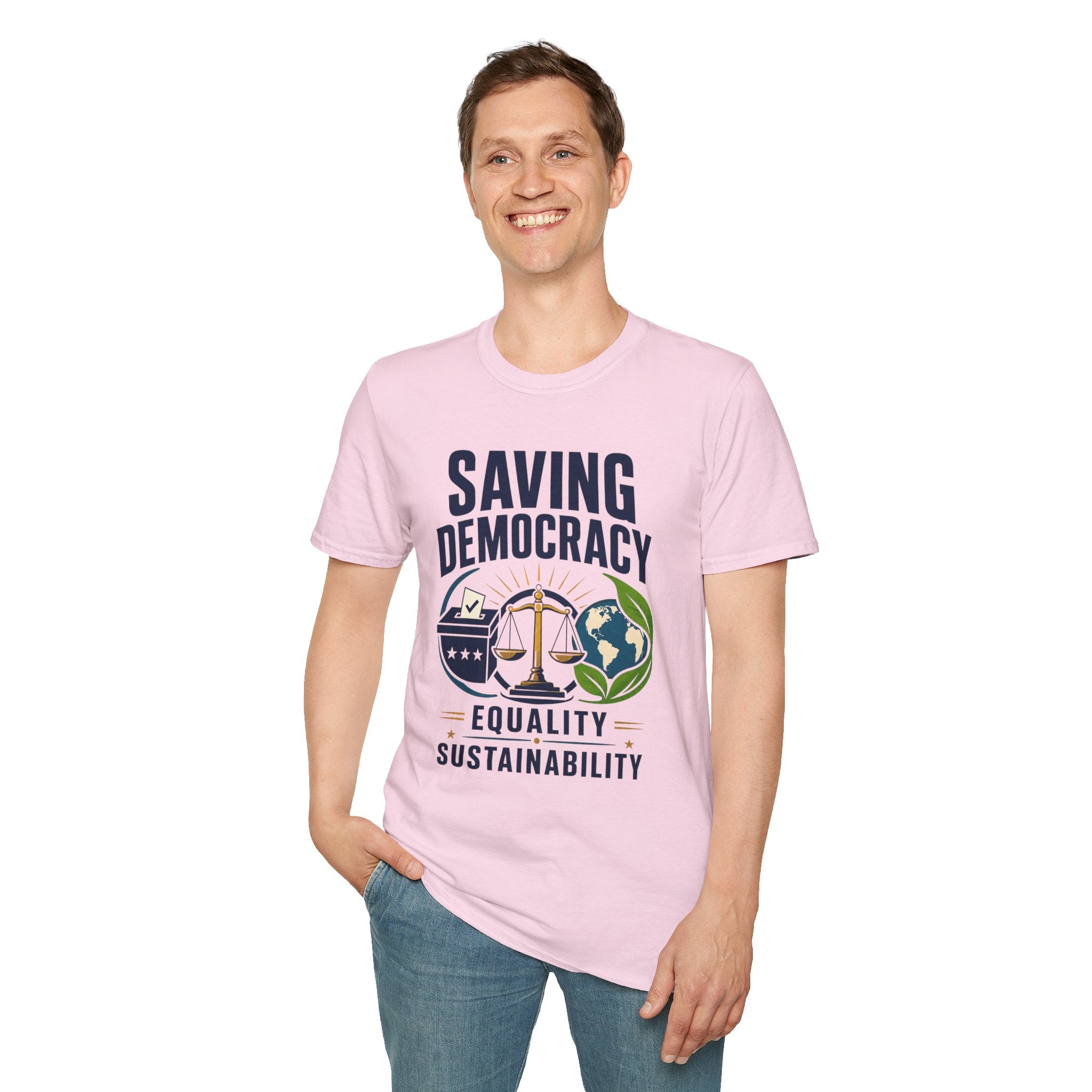 Saving Democracy T-Shirt — Equality & Sustainability Graphic Tee