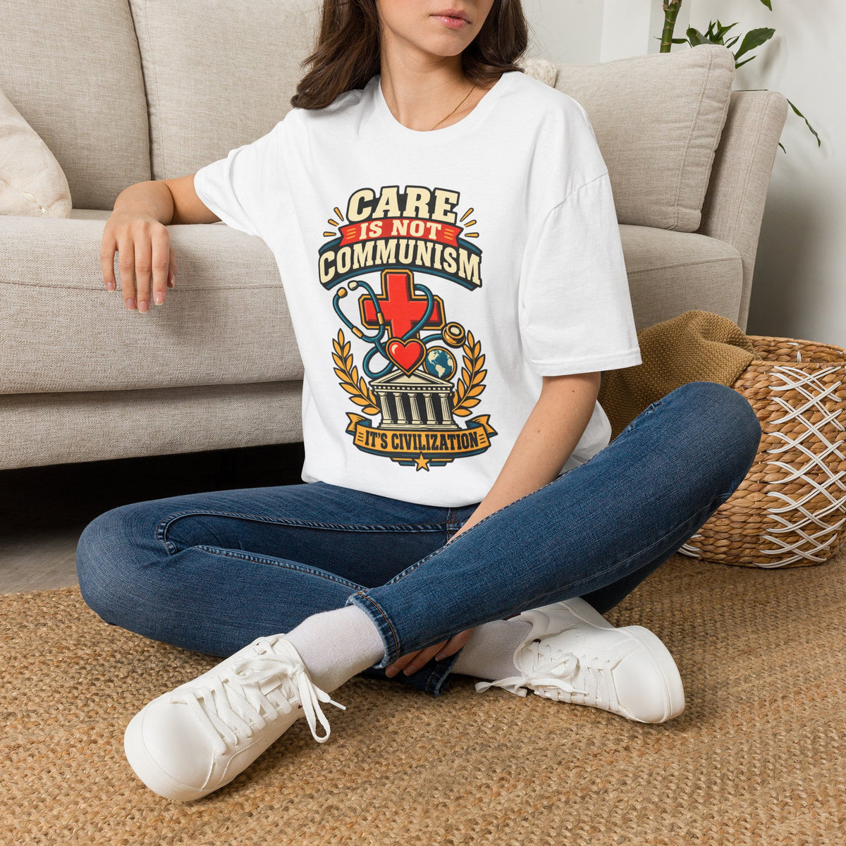 "Care Is Not Communism" Nurse/Healthcare Pride Tee