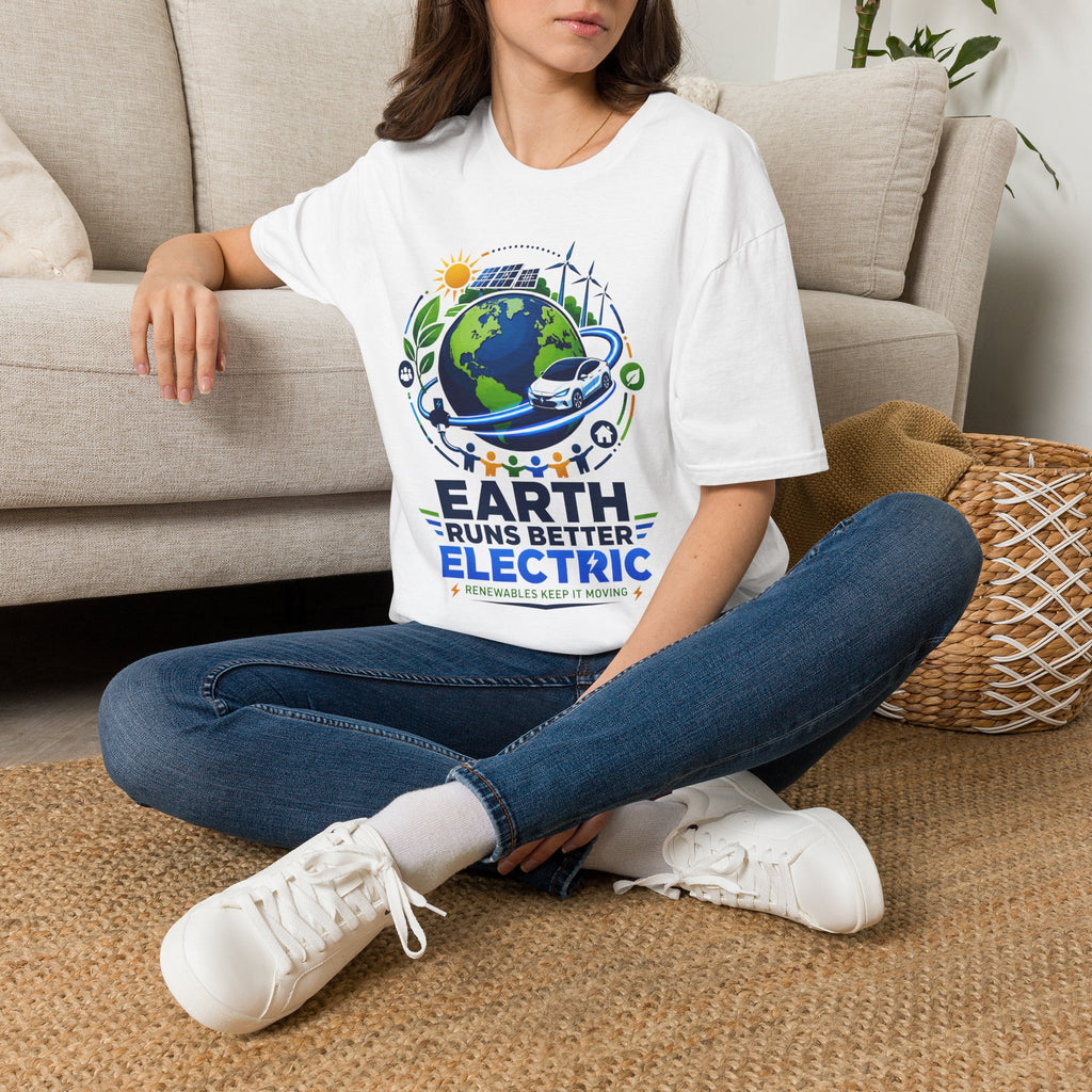 Earth Runs Better Electric Eco-Friendly EV Graphic Tee