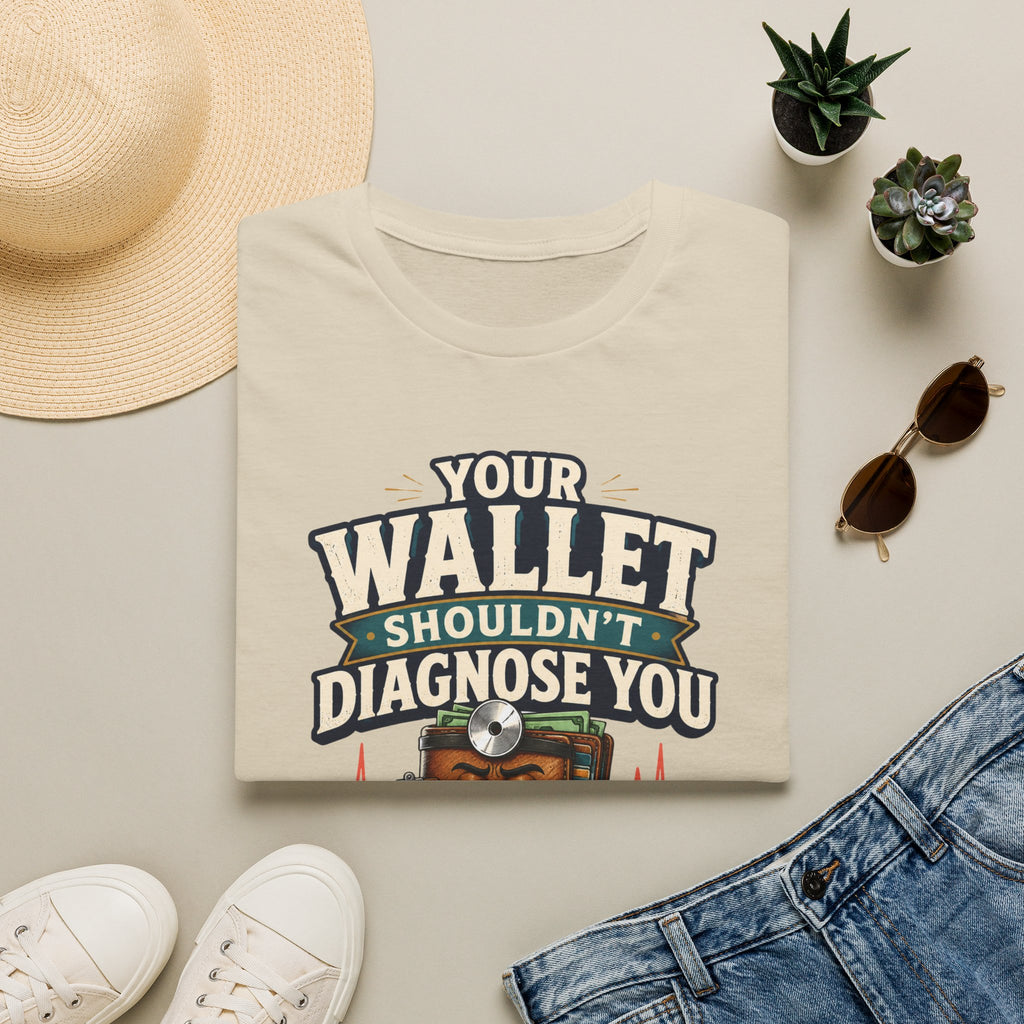 Healthcare Rights T-Shirt — "Your Wallet Shouldn't Diagnose You" Political Statement Tee