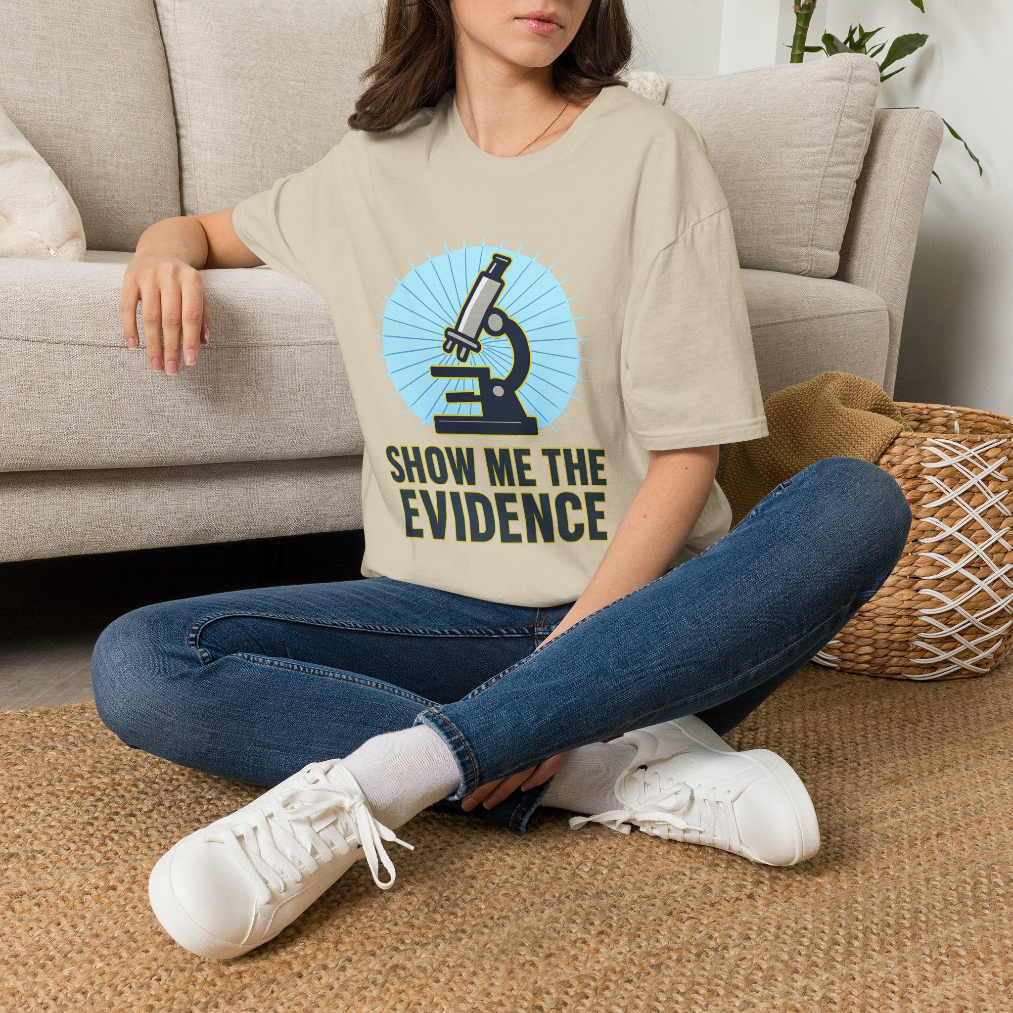 Microscope T-Shirt — "Show Me The Evidence" Science Tee for Scientists & STEM Fans