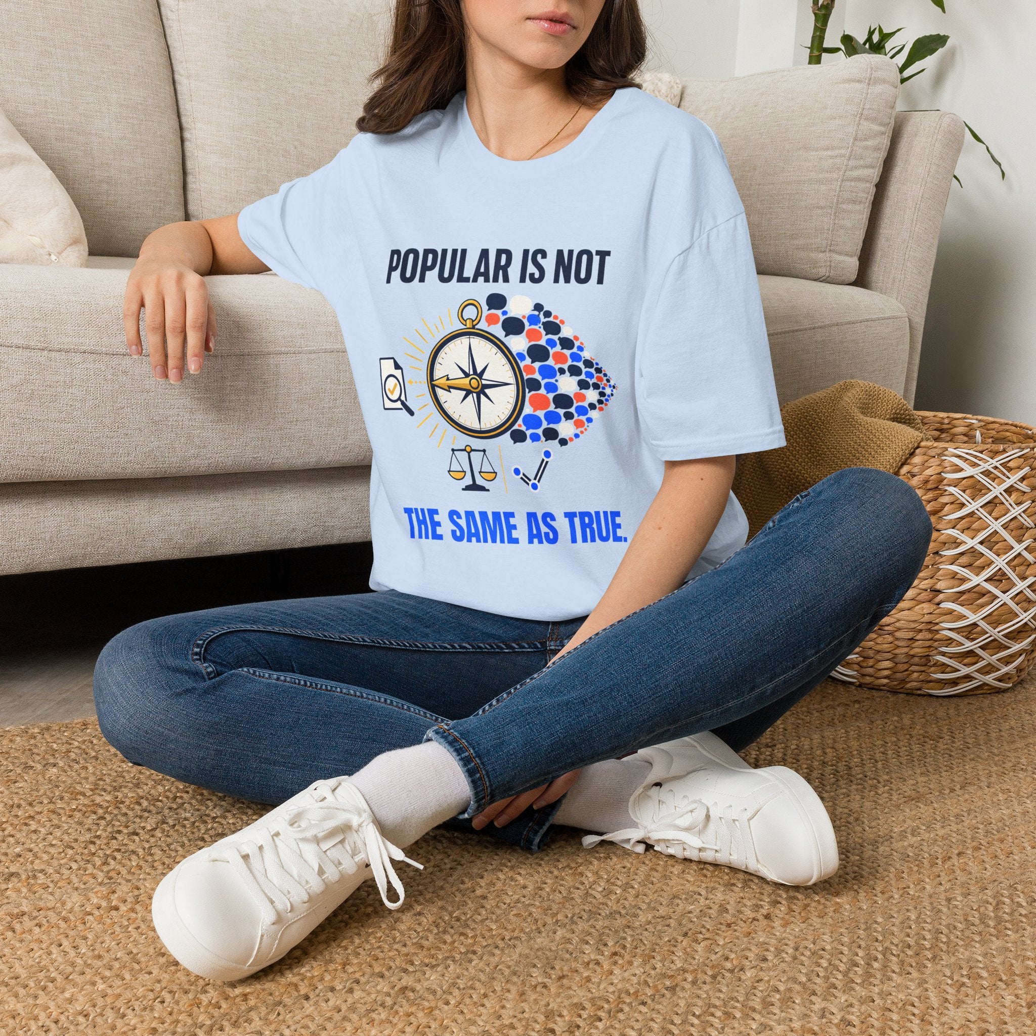 "Popular Is Not The Same As True" Compass Graphic Tee