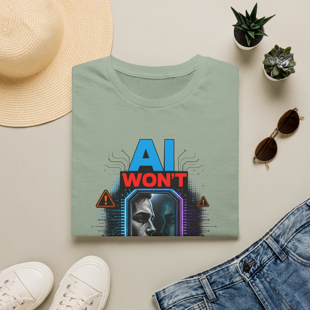 "AI Won't Save Us From Ourselves" Futuristic Tech Statement Tee