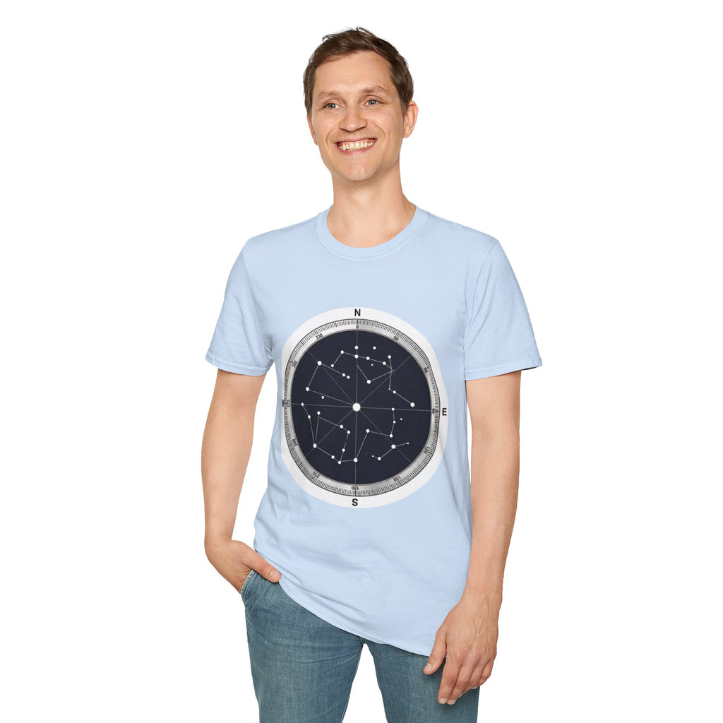 Constellation Compass T-Shirt — Night Sky Star Map Tee