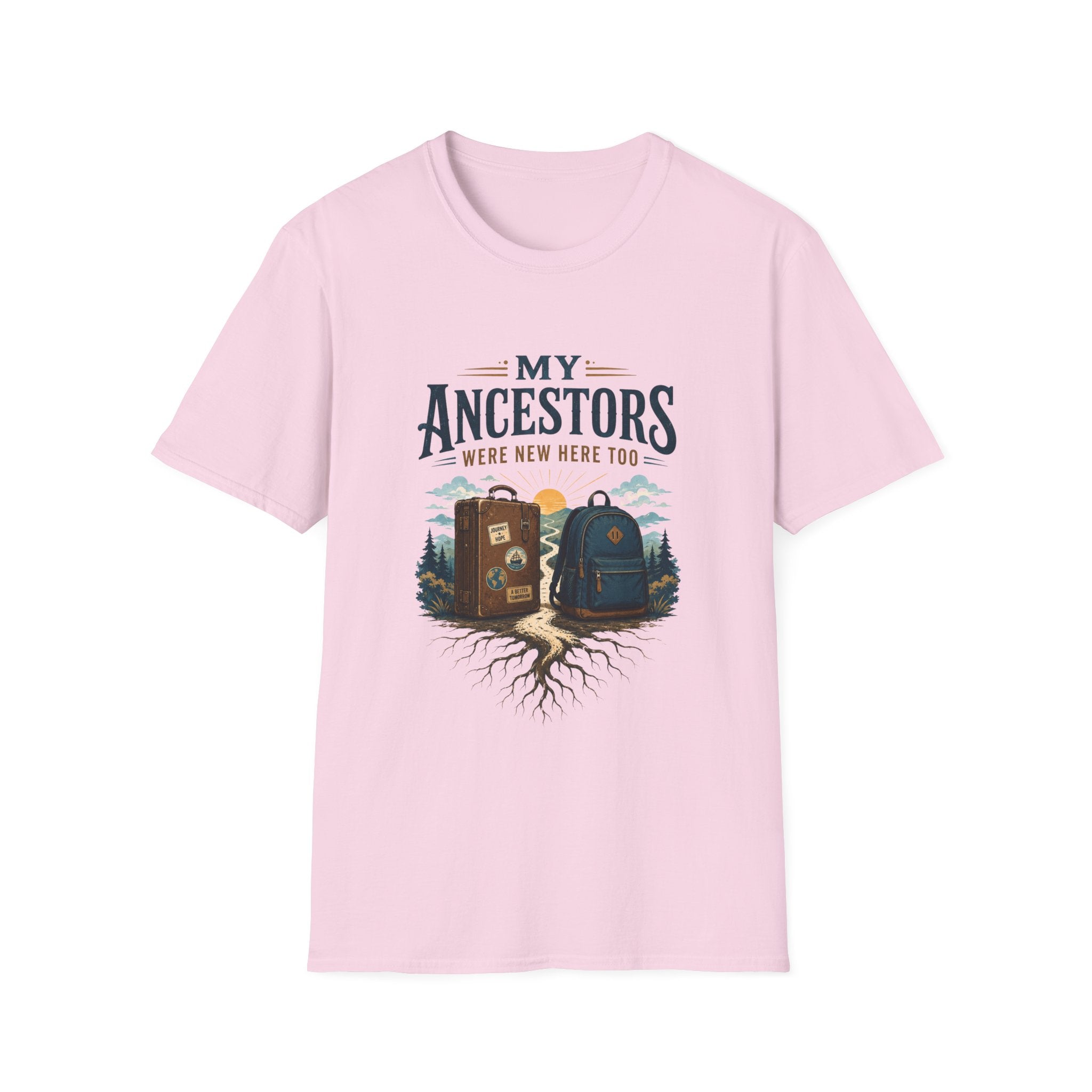"My Ancestors Were New Here Too" Vintage Travel Roots Tee