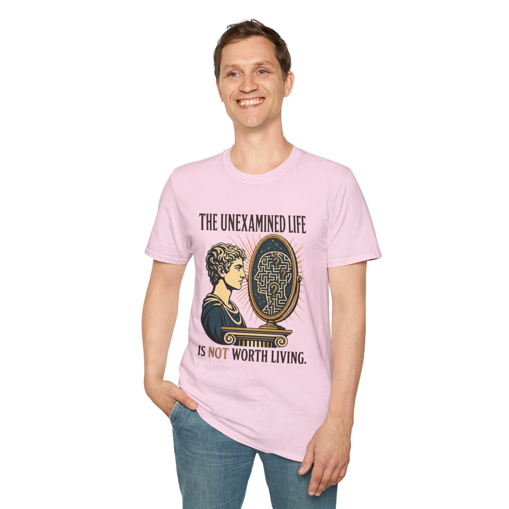 'The Unexamined Life' Philosophical Graphic Tee (Mirror Maze Design)