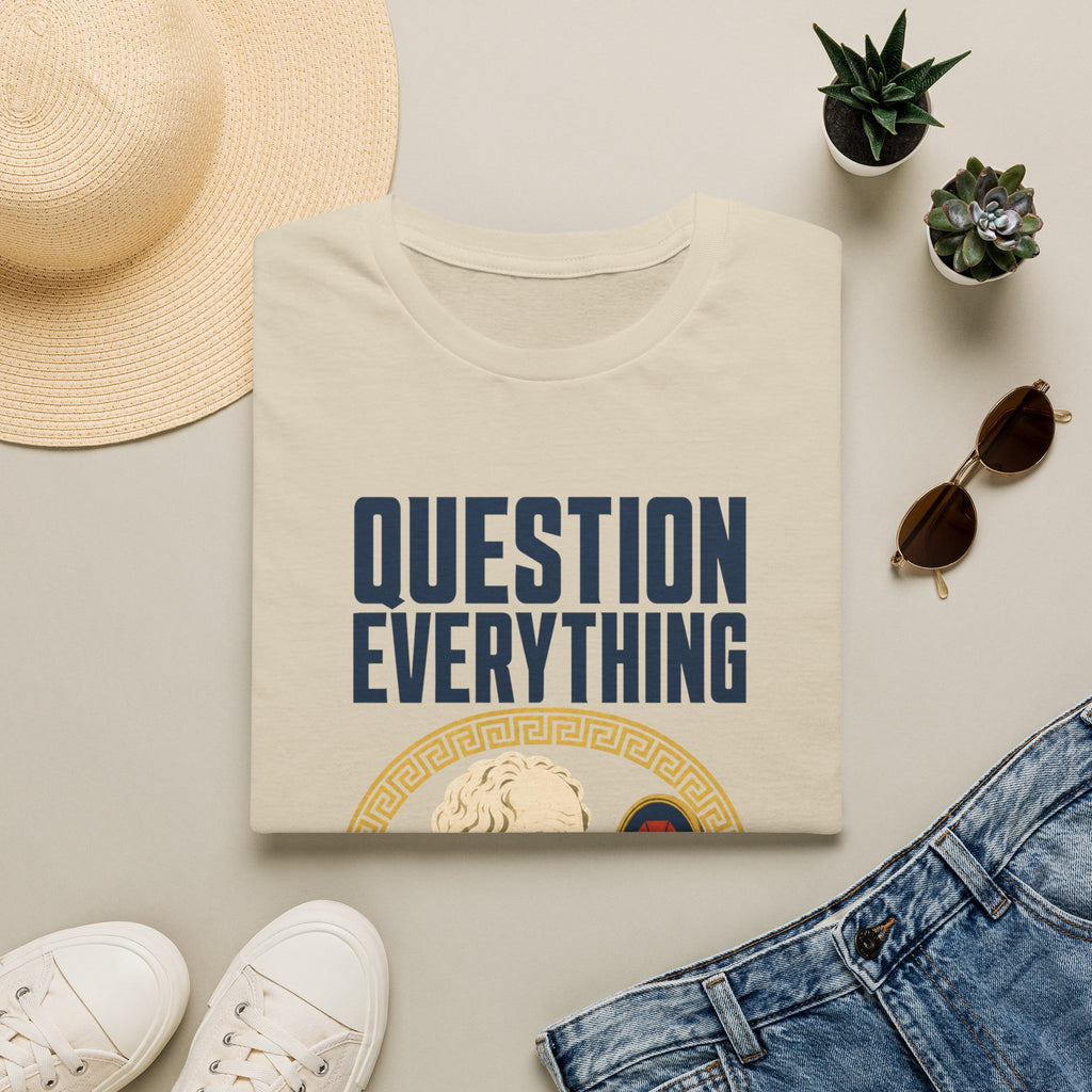 Question Everything T-Shirt — 'Question Everything, Especially Yourself' Vintage Statue Graphic Tee