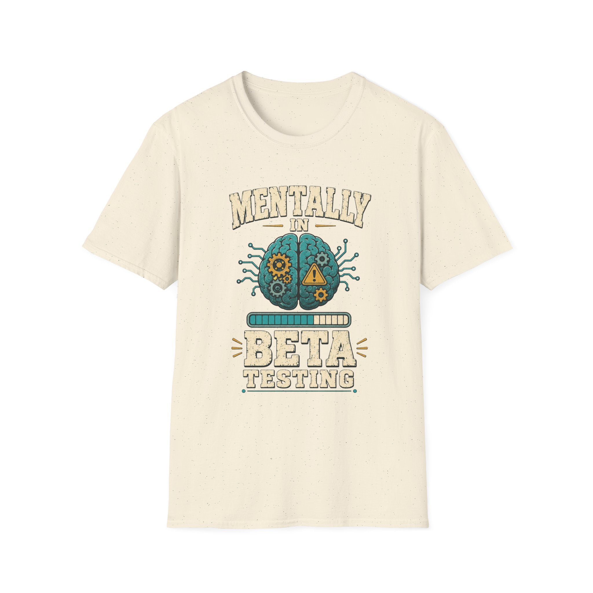 "Mentally In Beta Testing" Retro Brain Graphic Tee