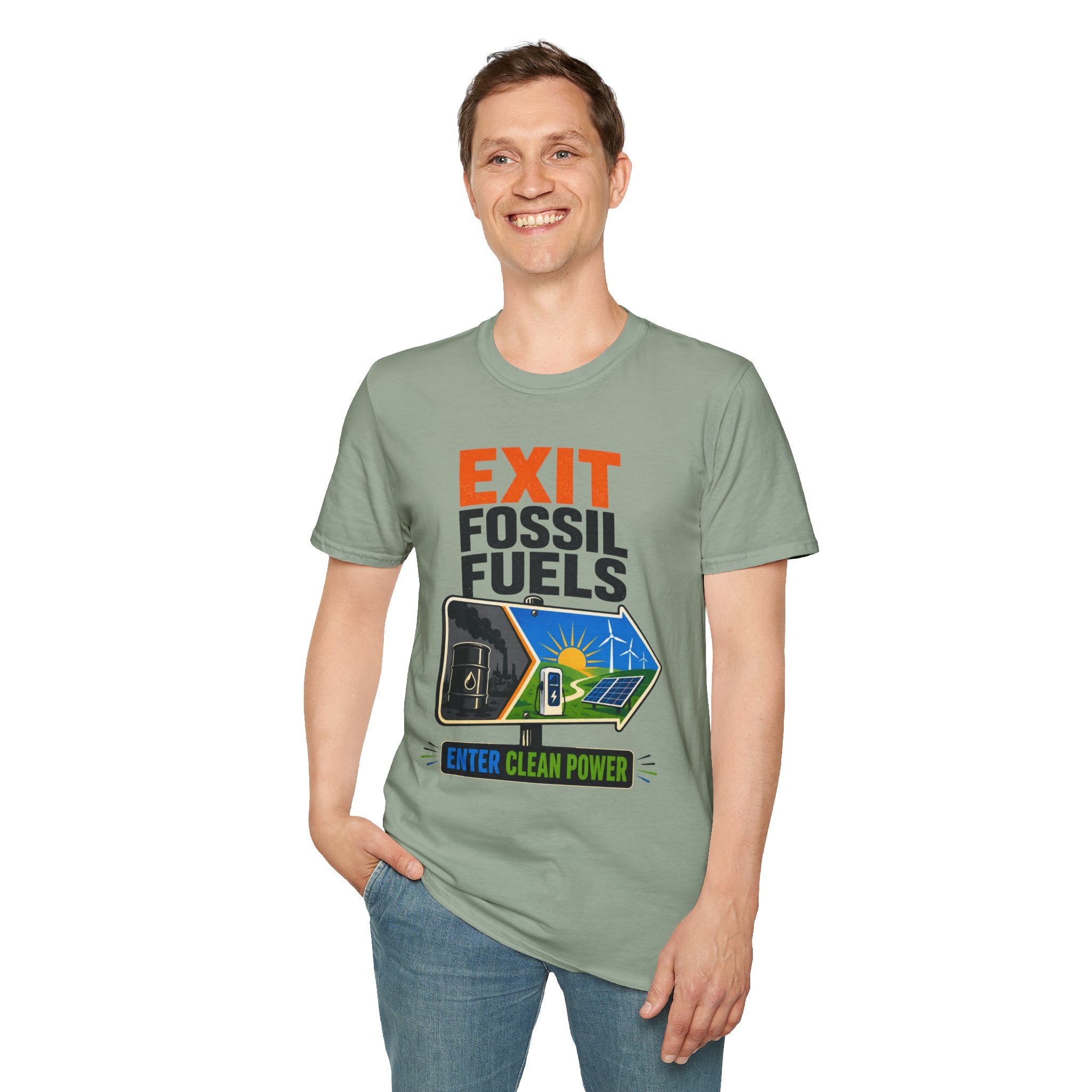 "Exit Fossil Fuels, Enter Clean Power" Environmental Tee