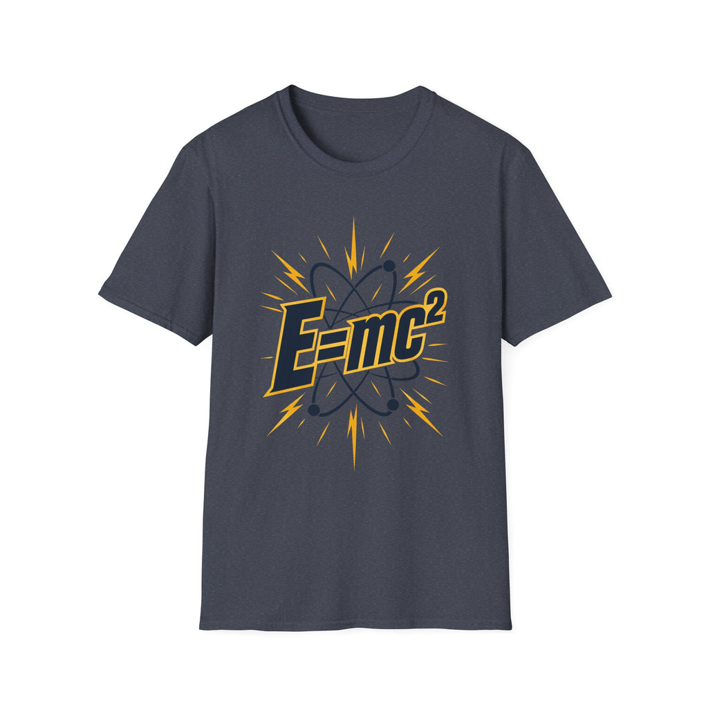 E=mc Atom Graphic T-Shirt — Retro Science Tee for Physics Lovers