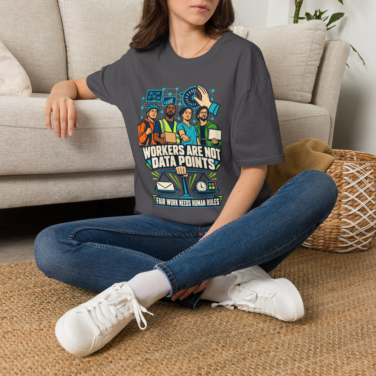 Workers Are Not Data Points T-Shirt — Labor Rights Solidarity Tee
