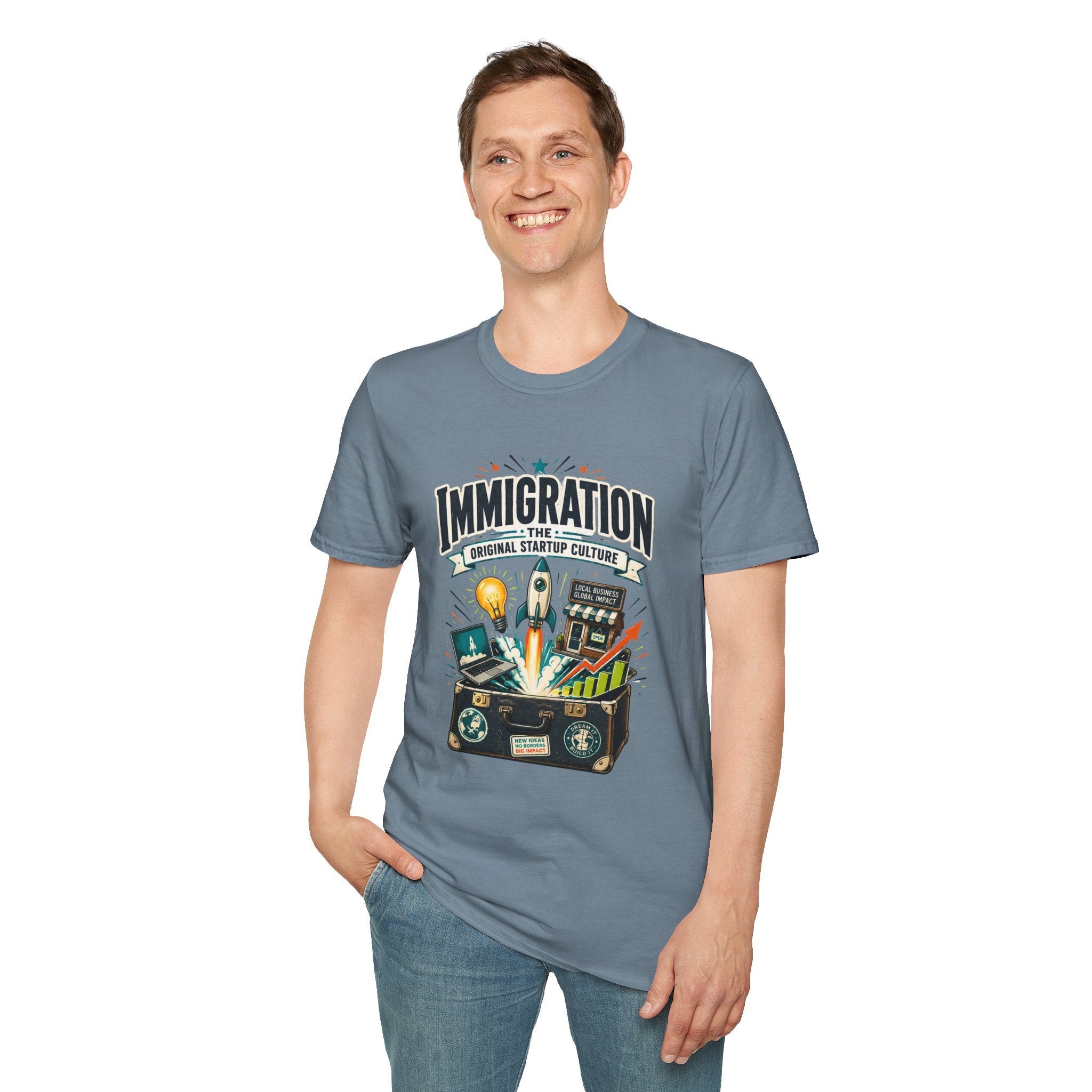Immigration T-Shirt — "Immigration: The Original Startup Culture" Graphic Tee