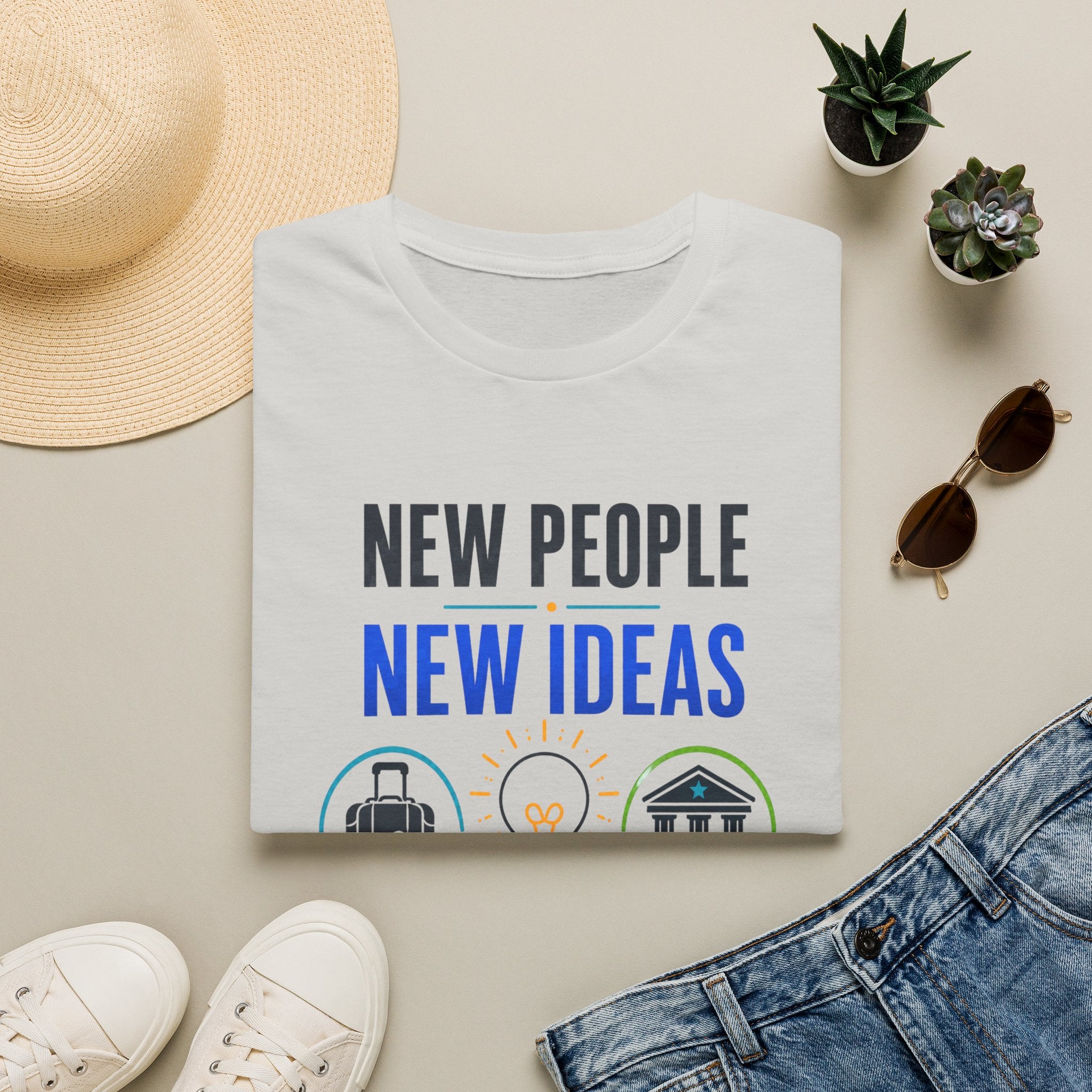 T-Shirt — "New People New Ideas, Stronger Future" Inspirational Graphic Tee