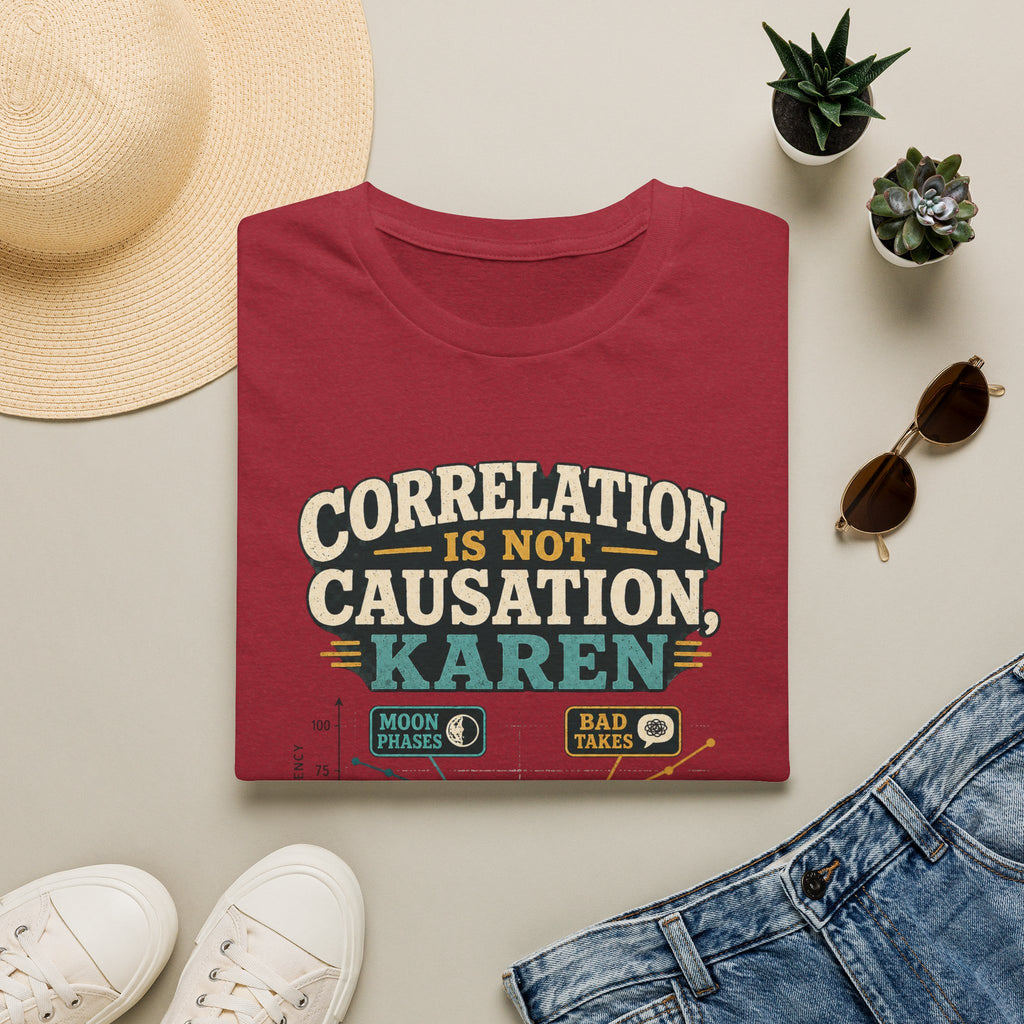 Correlation Is Not Causation Karen T-Shirt — Funny Science Meme Tee