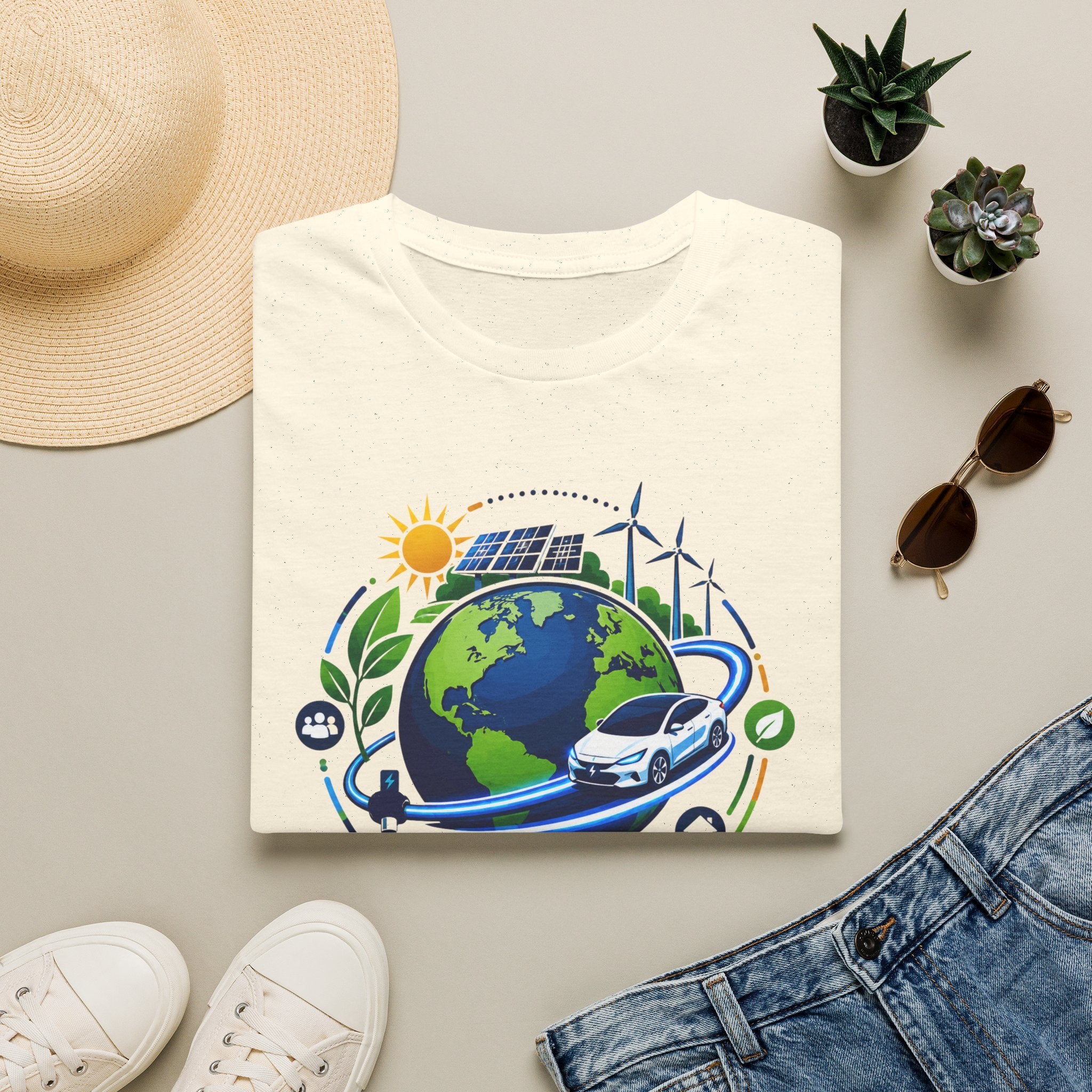 Earth Runs Better Electric Eco-Friendly EV Graphic Tee