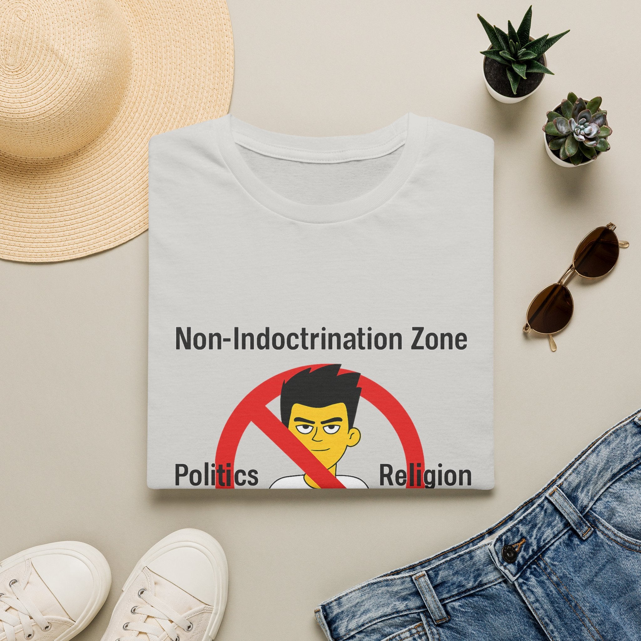 Non‑Indoctrination Zone T-Shirt — No Politics or Religion Graphic Tee