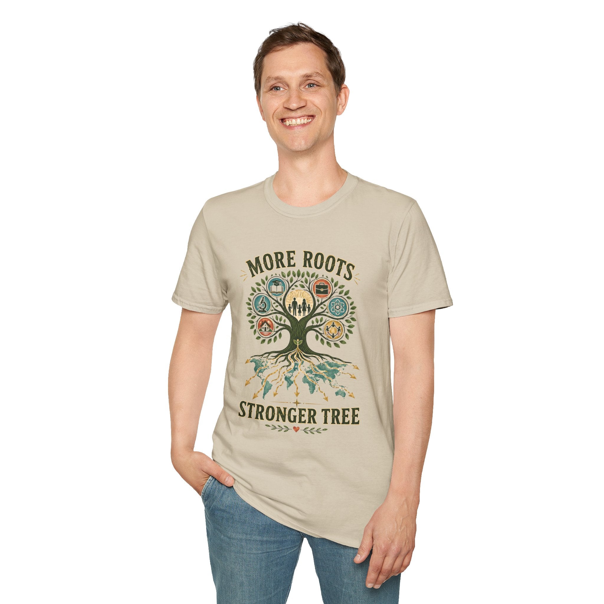 More Roots Stronger Tree T-Shirt — Family Heritage Tree Graphic Tee