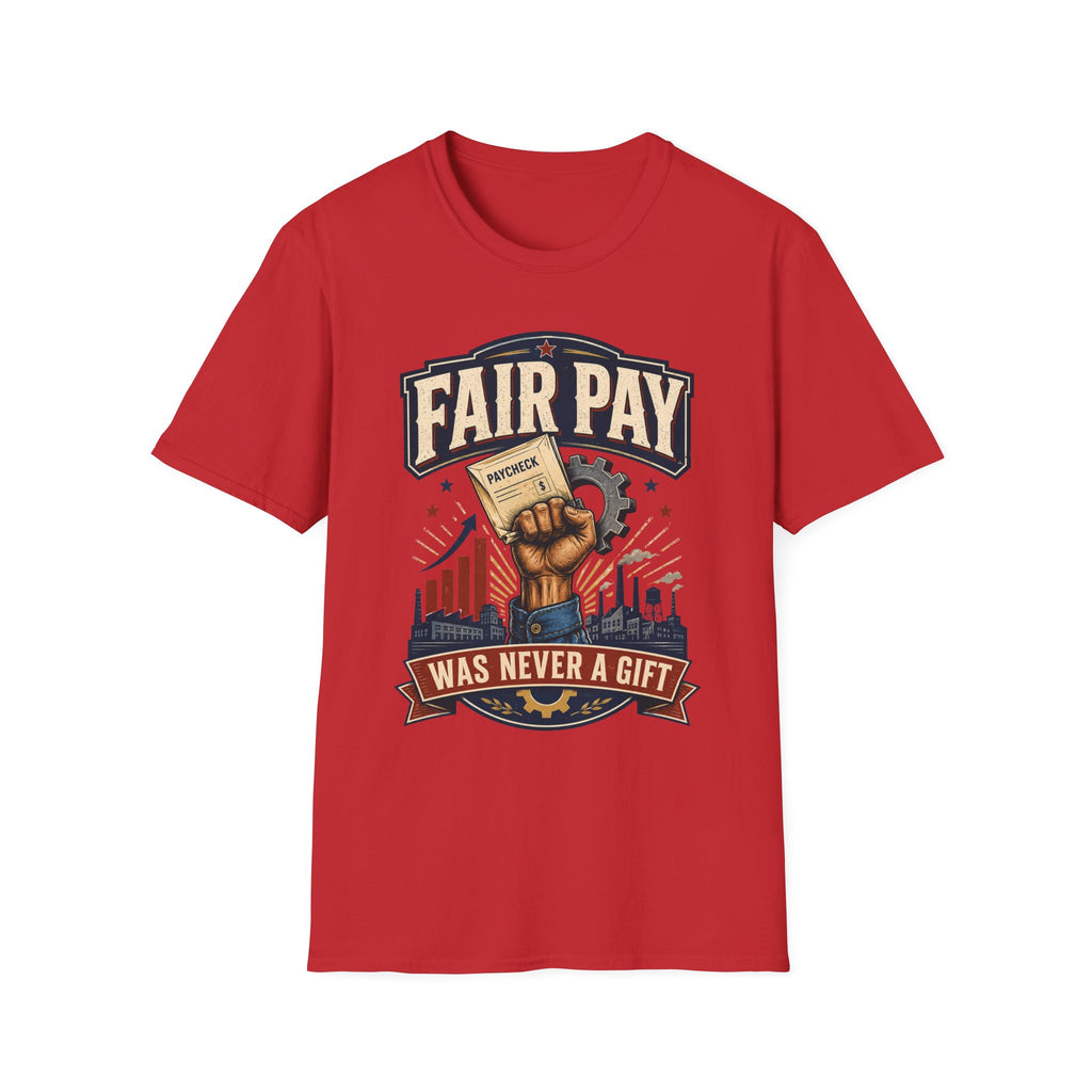 Fair Pay T-Shirt — "Fair Pay Was Never a Gift" Labor Rights Graphic Tee