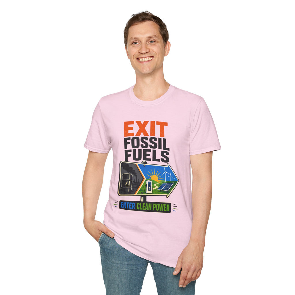 "Exit Fossil Fuels, Enter Clean Power" Environmental Tee