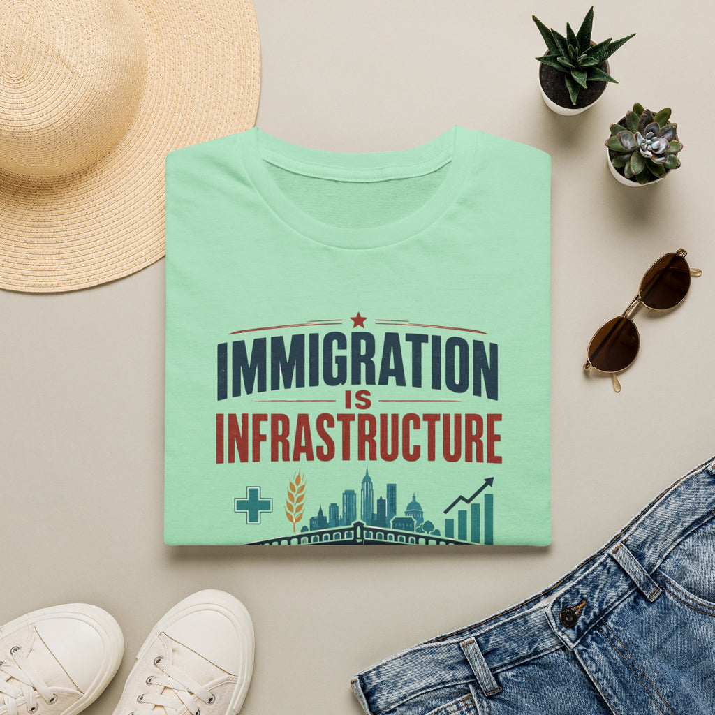 Immigration Is Infrastructure T-Shirt — Pro-Immigrant Advocacy Tee (Build People, Build Futures)