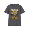 Caution: Contains Questions T-Shirt — Handle With Critical Thinking Graphic Tee