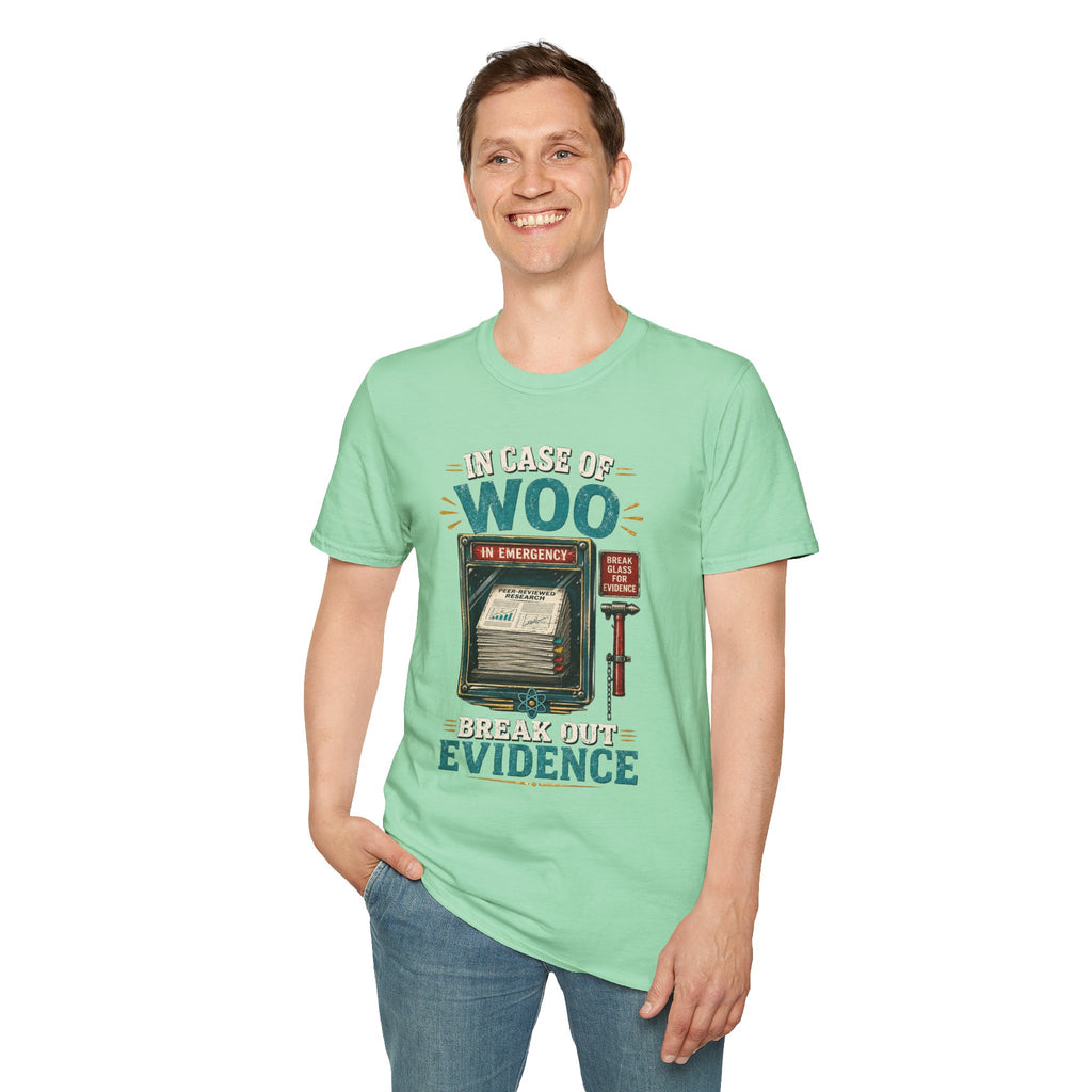 "In Case of Woo Break Out Evidence" Vintage Emergency Graphic Tee