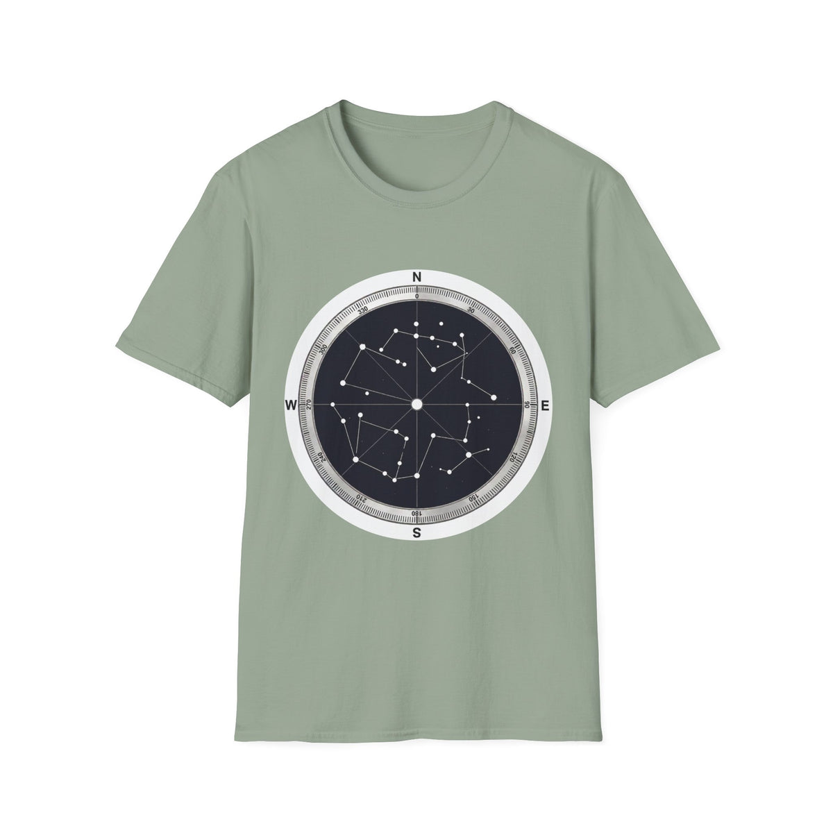Constellation Compass T-Shirt — Night Sky Star Map Tee