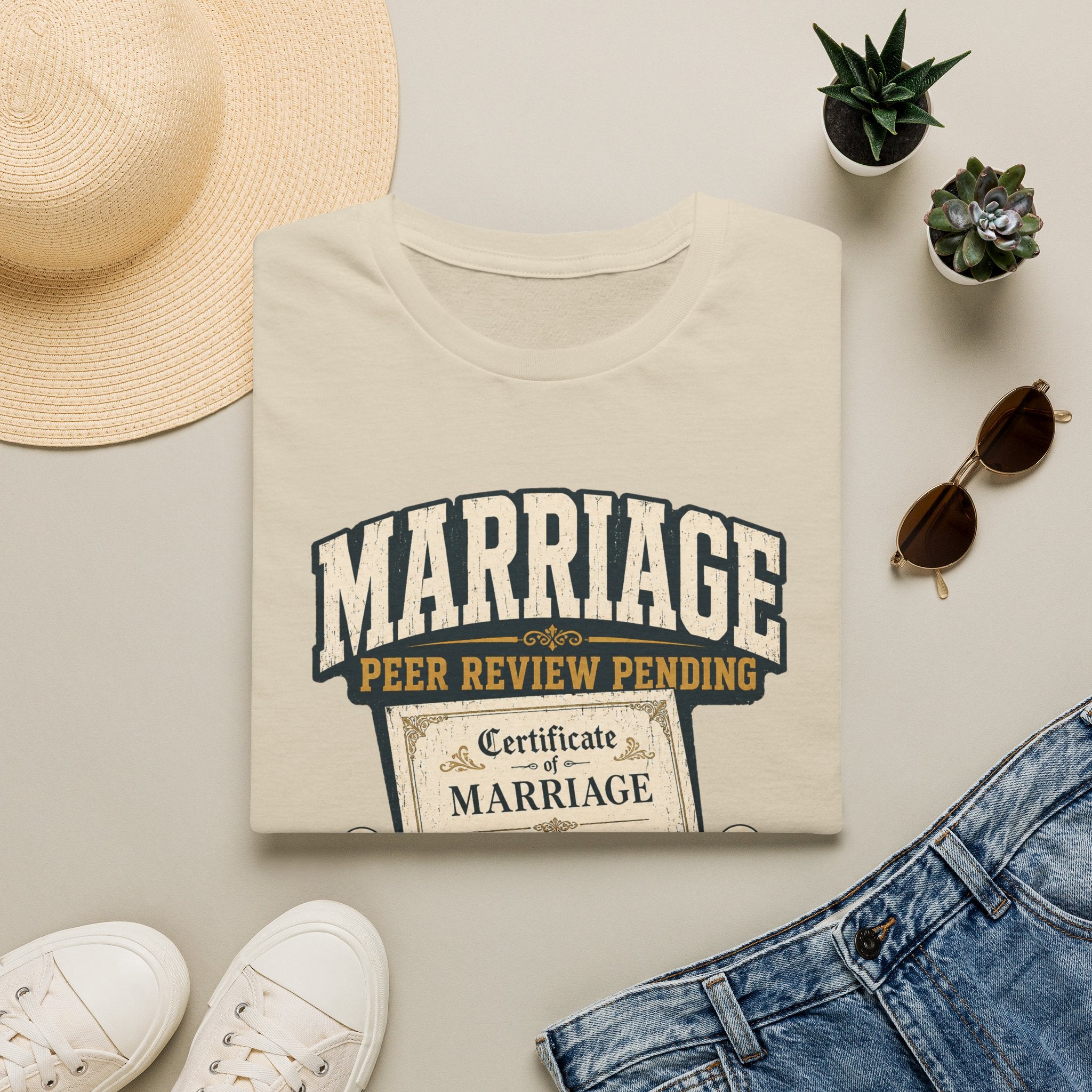 Marriage 'Peer Review Pending' T‑Shirt – Funny Engagement/Bridal Shower Tee