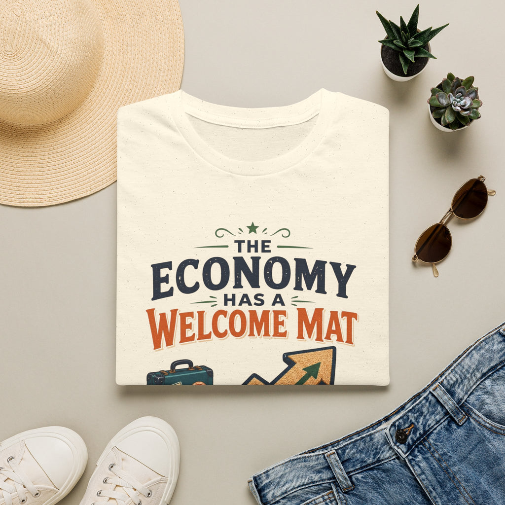 T-Shirt — "The Economy Has a Welcome Mat" Graphic Tee