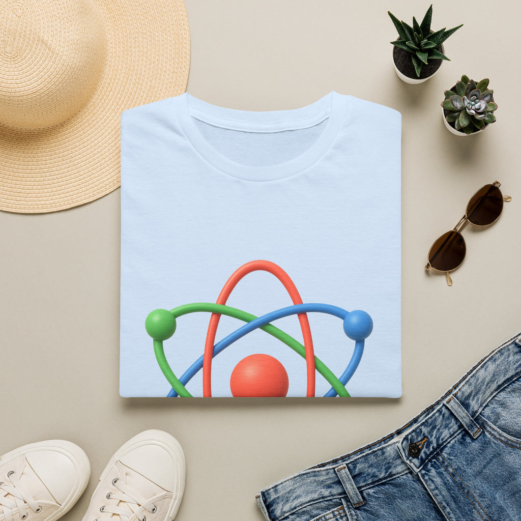 Atom Science T‑Shirt — Colorful 3D Atom Graphic Tee for Science Lovers