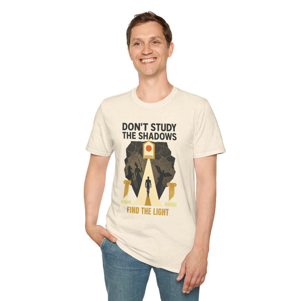 "Don't Study the Shadows, Find the Light" Inspirational Graphic Tee